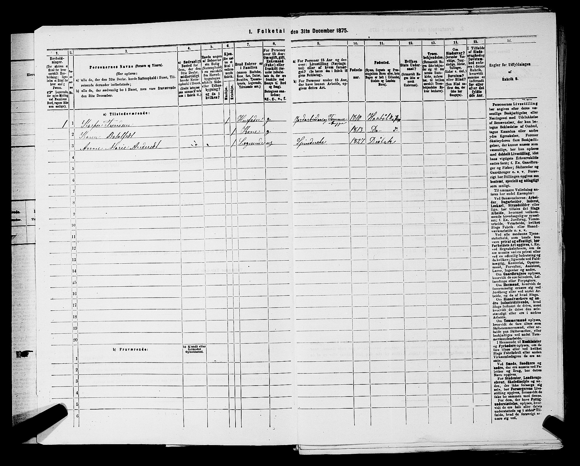RA, 1875 census for 0138P Hobøl, 1875, p. 25