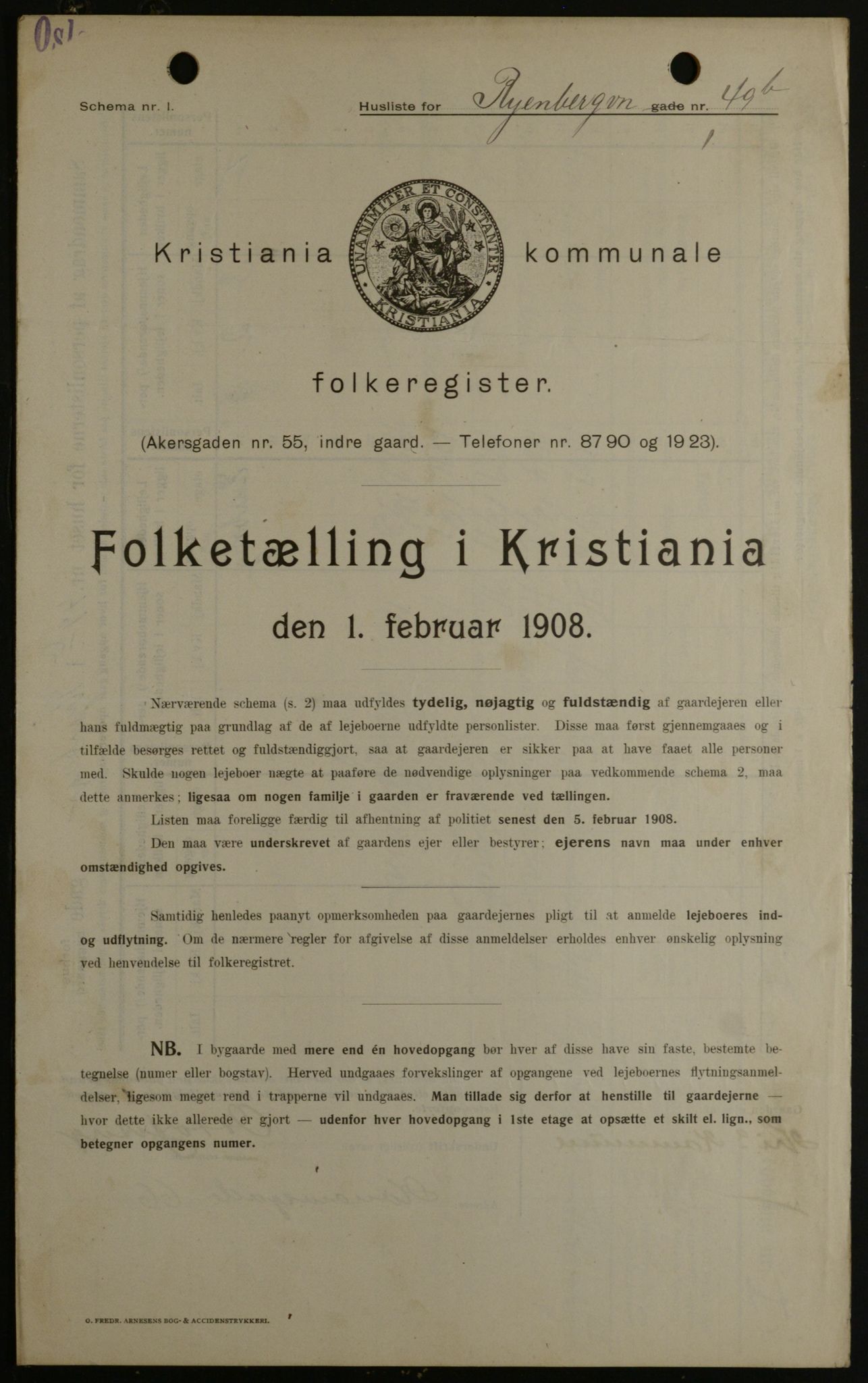 OBA, Municipal Census 1908 for Kristiania, 1908, p. 77333