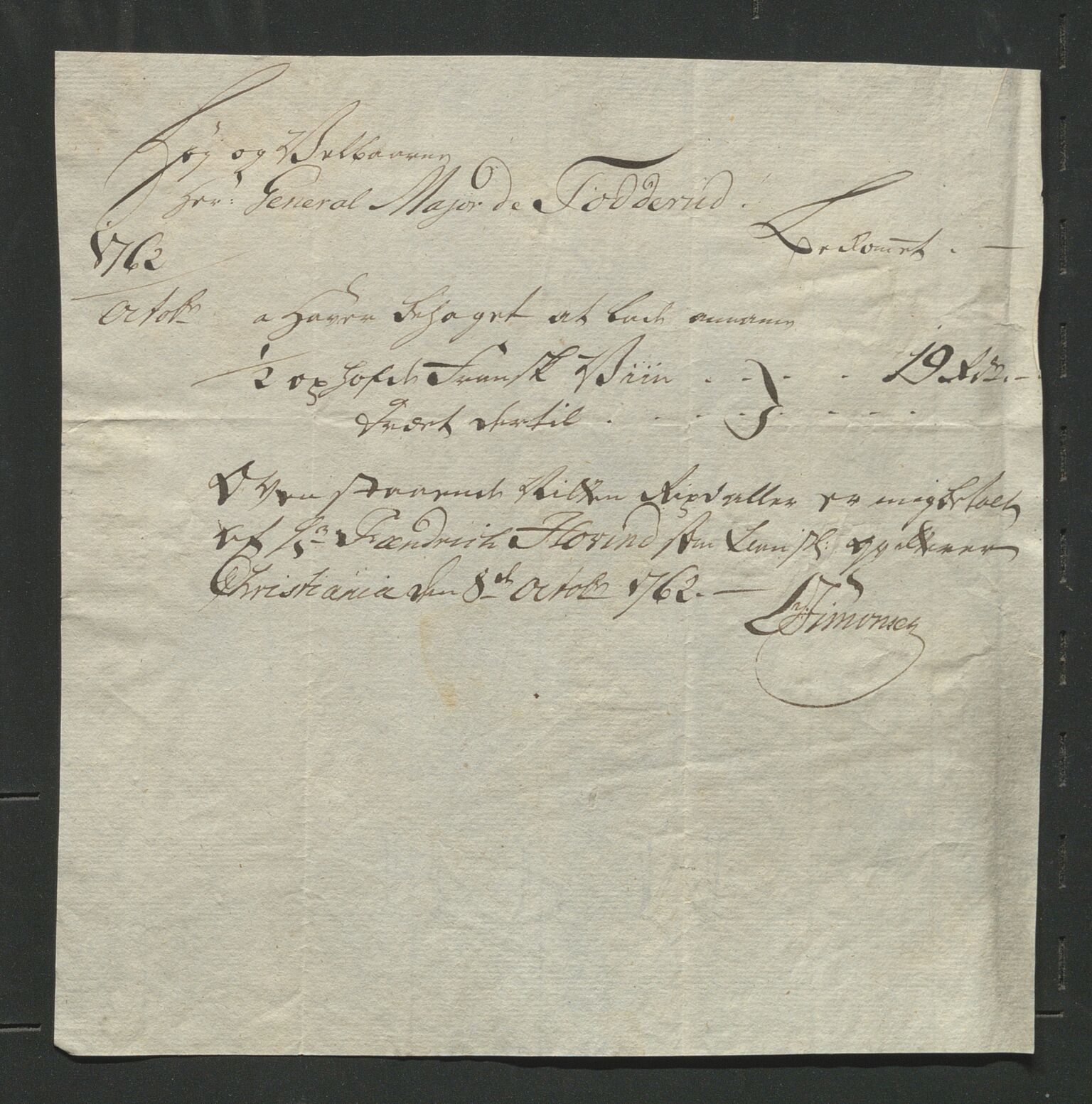 Åker i Vang, Hedmark, og familien Todderud, AV/SAH-ARK-010/J/Jc/L0002: Korrespondanse, 1753-1762, p. 458