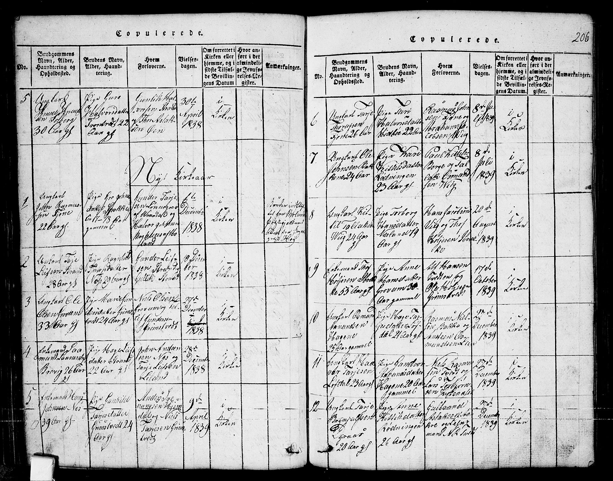 Nissedal kirkebøker, SAKO/A-288/G/Ga/L0001: Parish register (copy) no. I 1, 1814-1860, p. 206