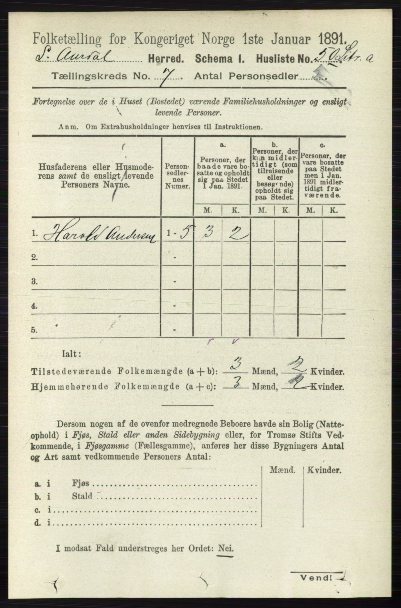 RA, 1891 census for 0540 Sør-Aurdal, 1891, p. 4387