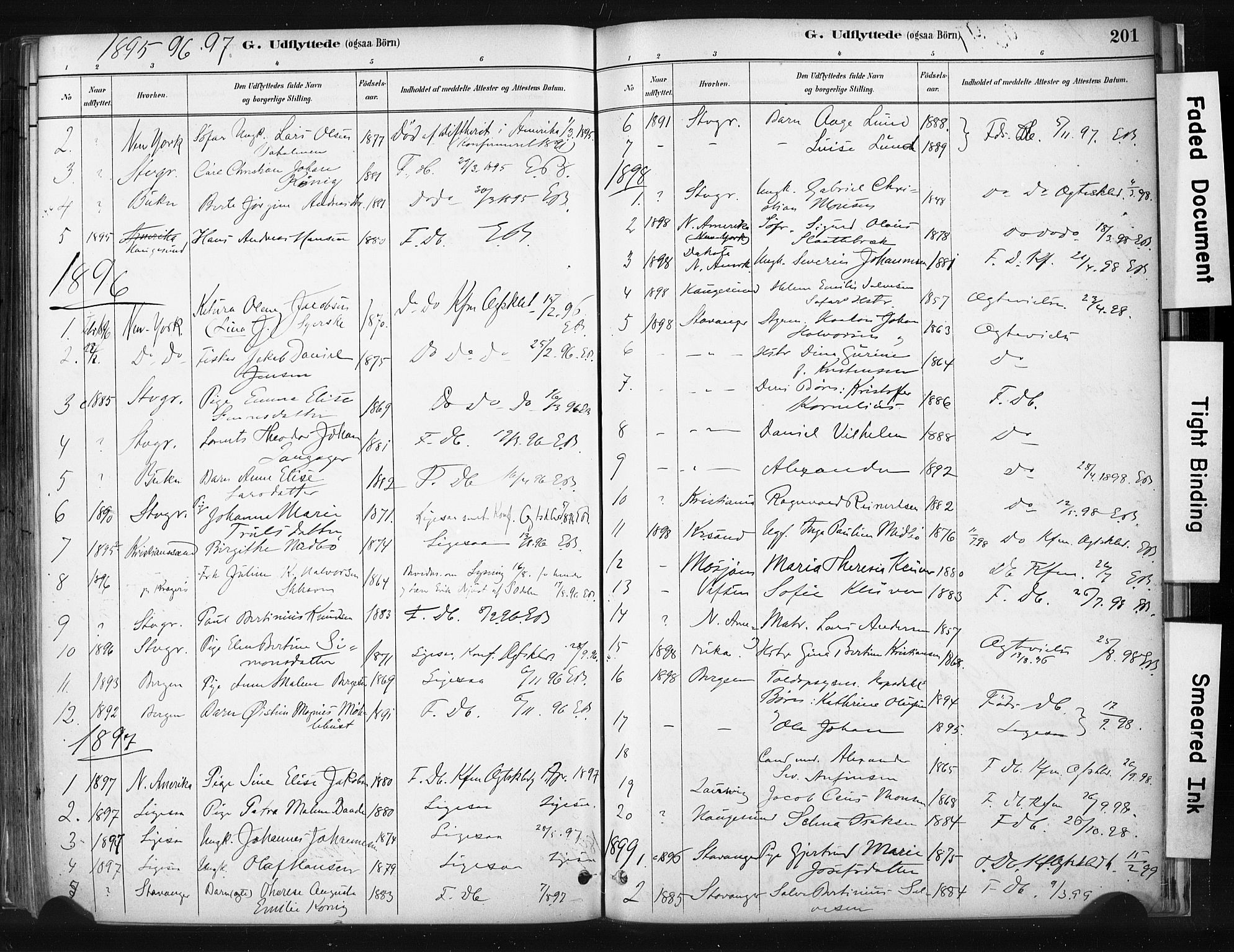 Skudenes sokneprestkontor, SAST/A -101849/H/Ha/Haa/L0008: Parish register (official) no. A 5, 1882-1912, p. 201