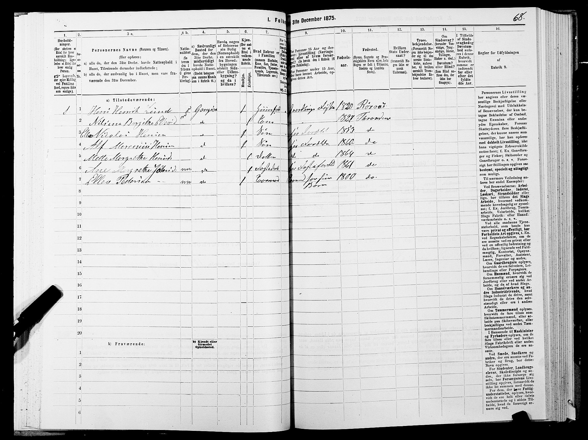 SATØ, 1875 census for 1914P Trondenes, 1875, p. 5068