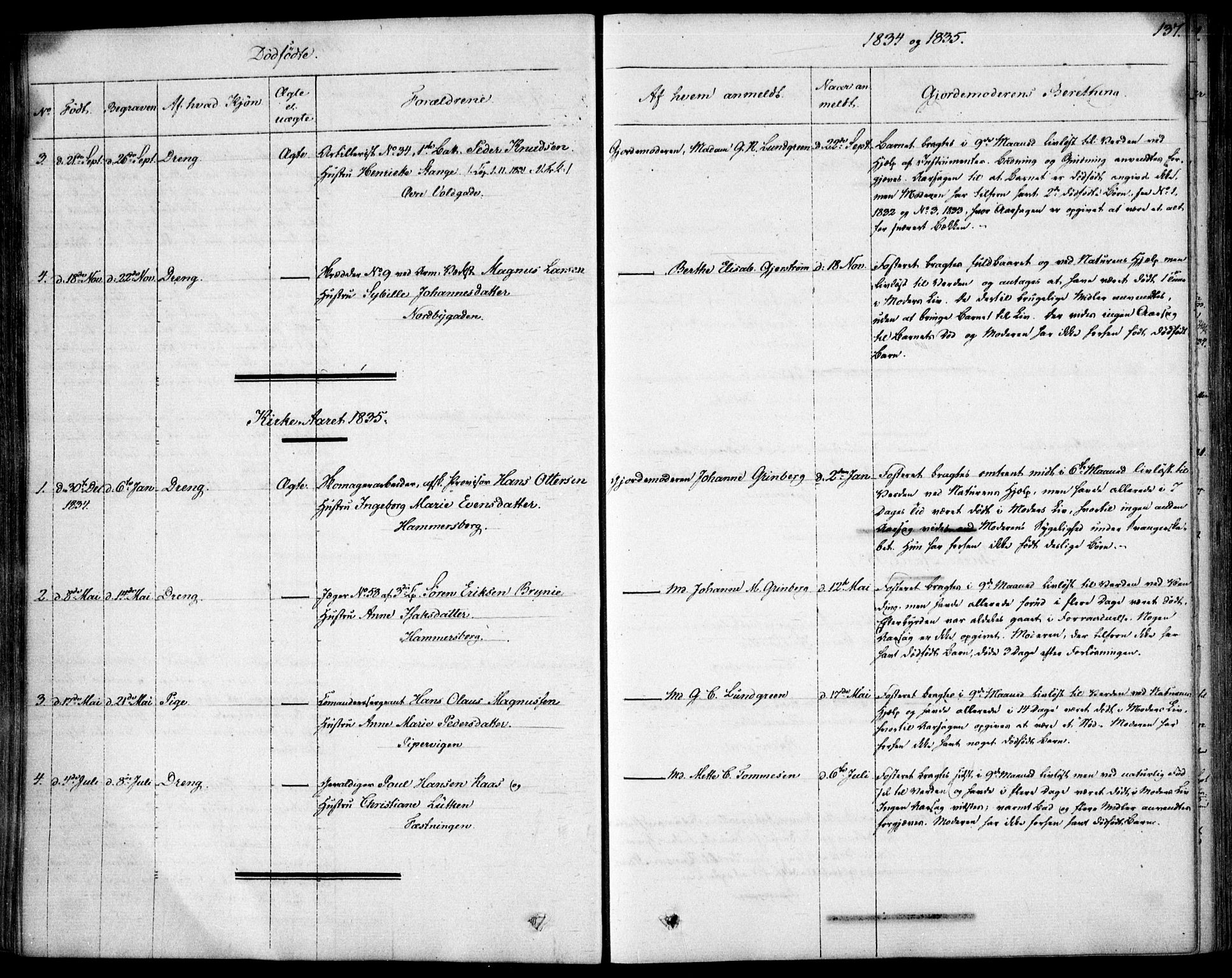 Garnisonsmenigheten Kirkebøker, SAO/A-10846/F/Fa/L0007: Parish register (official) no. 7, 1828-1881, p. 137