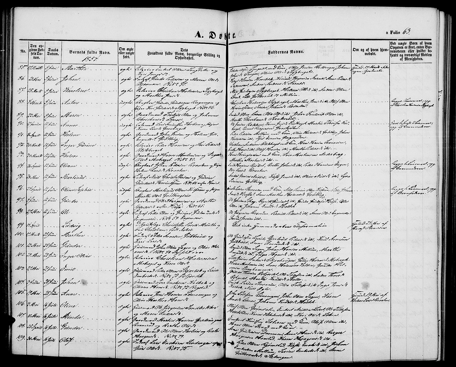 Elverum prestekontor, AV/SAH-PREST-044/H/Ha/Hab/L0002: Parish register (copy) no. 2, 1845-1855, p. 63