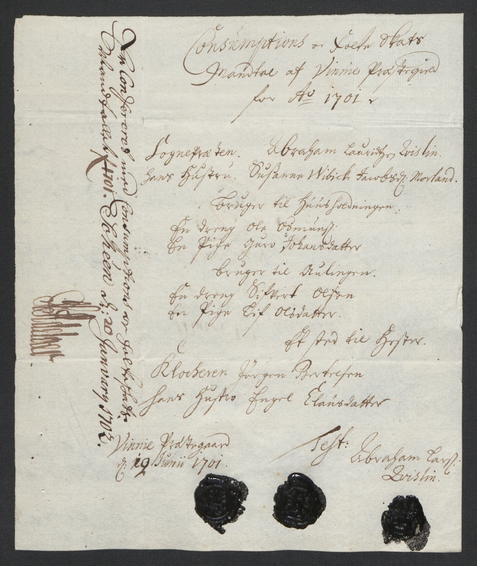 Rentekammeret inntil 1814, Reviderte regnskaper, Fogderegnskap, AV/RA-EA-4092/R36/L2105: Fogderegnskap Øvre og Nedre Telemark og Bamble, 1701, p. 134