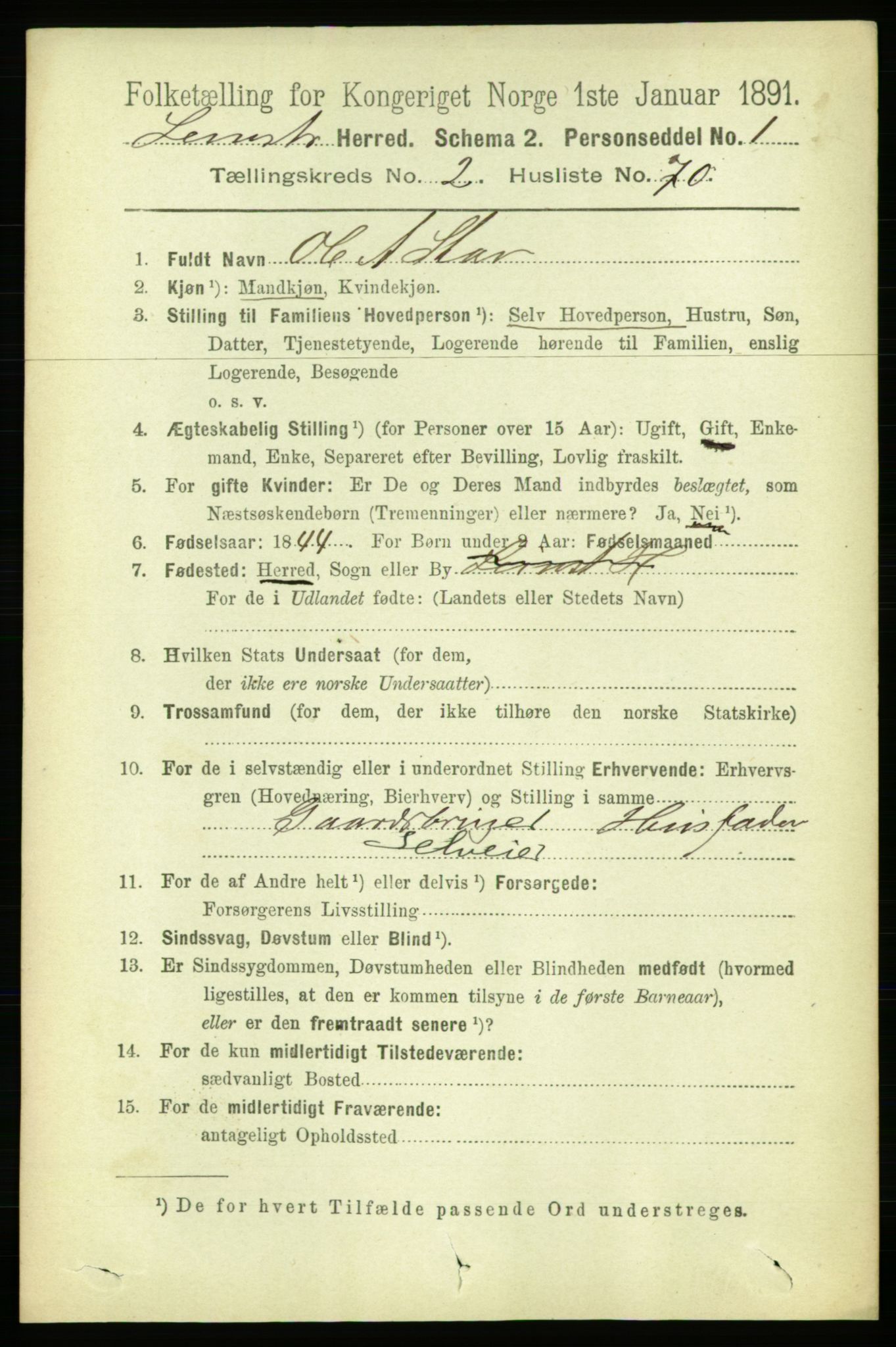 RA, 1891 census for 1654 Leinstrand, 1891, p. 917