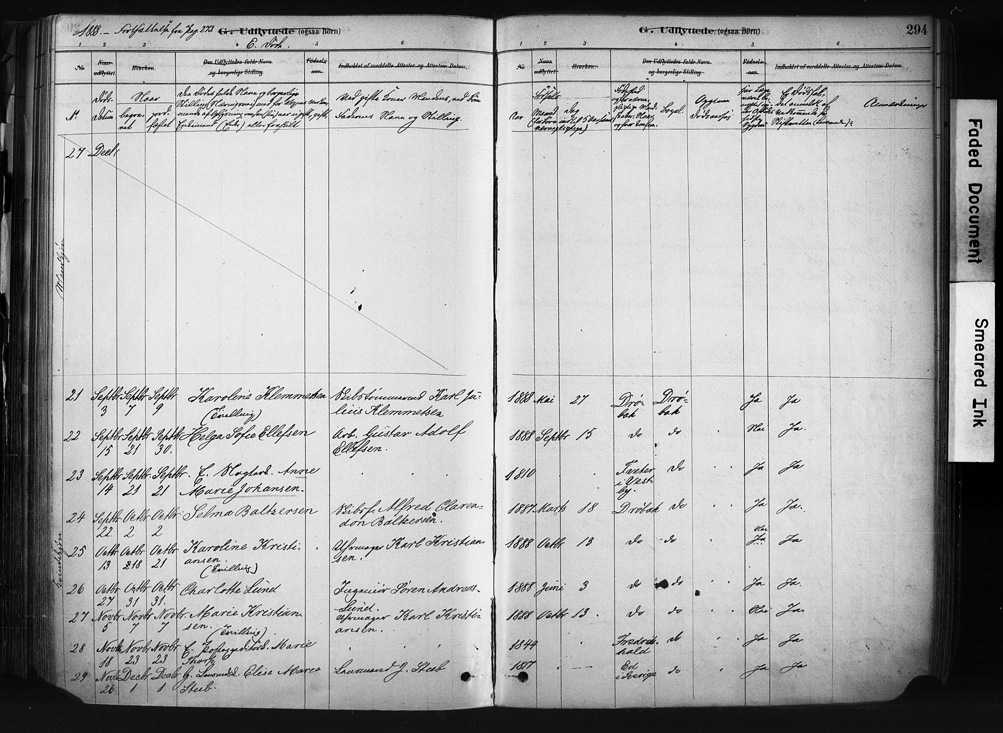 Drøbak prestekontor Kirkebøker, AV/SAO-A-10142a/F/Fb/L0001: Parish register (official) no. II 1, 1878-1891, p. 294