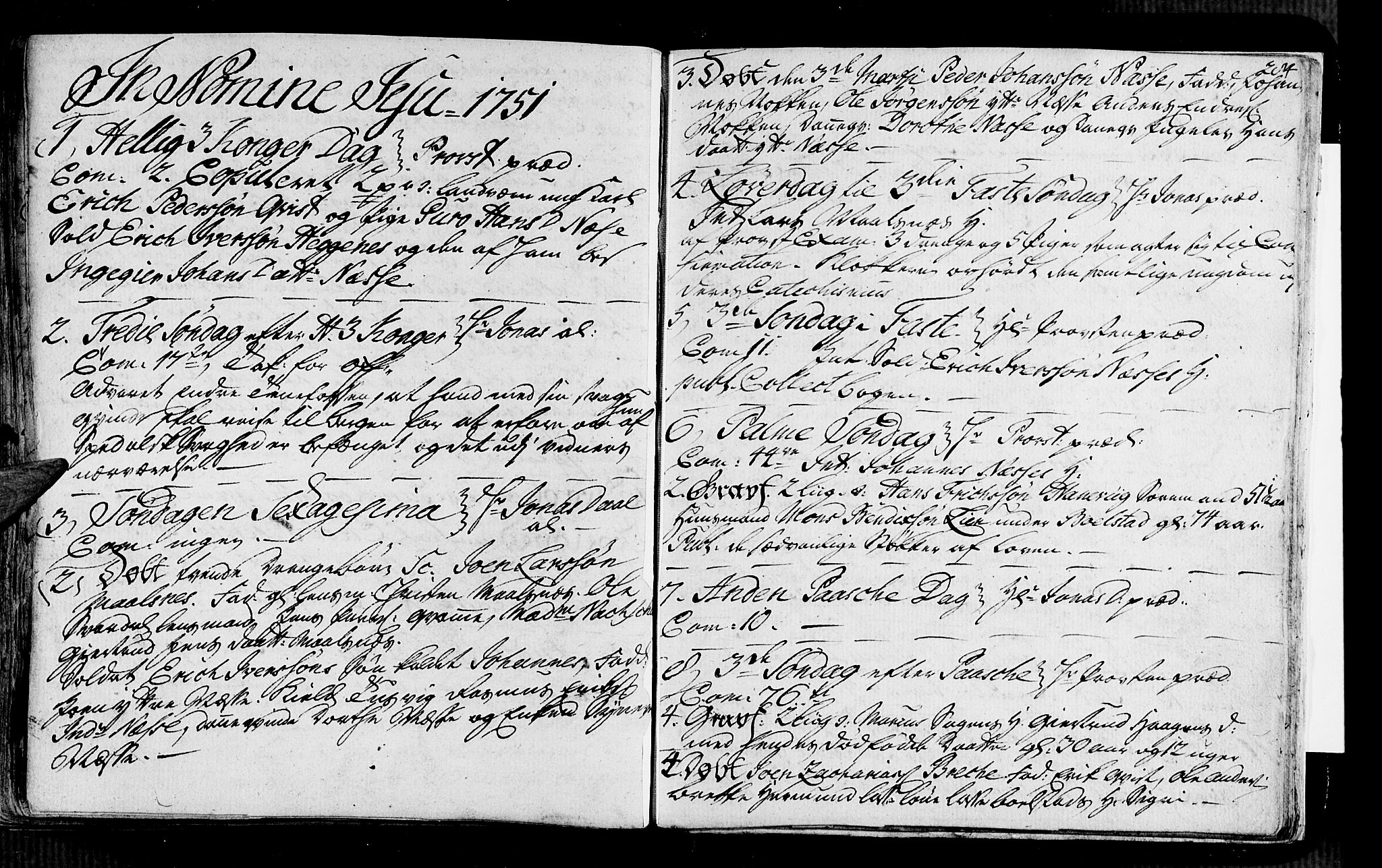 Vik sokneprestembete, AV/SAB-A-81501/H/Haa/Haaa/L0002: Parish register (official) no. A 2 / 4, 1740-1754, p. 284