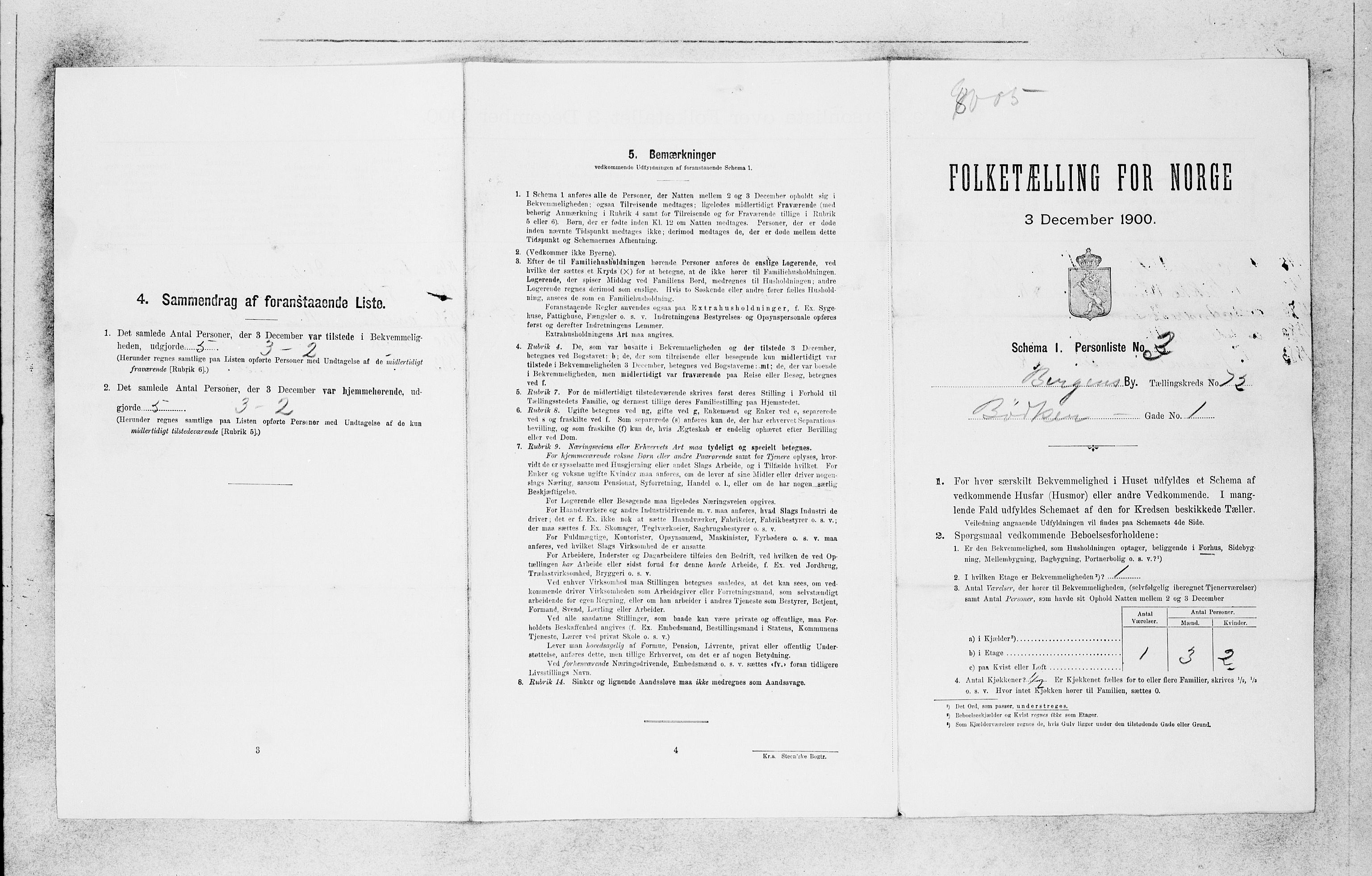 SAB, 1900 census for Bergen, 1900, p. 14906