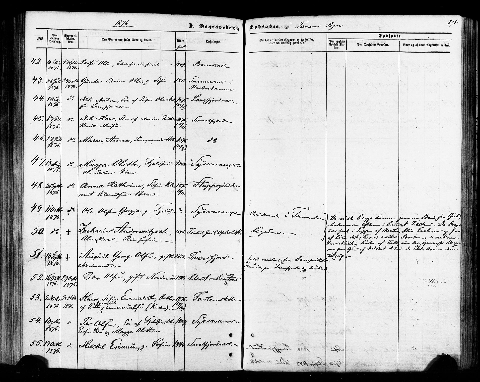 Tana sokneprestkontor, AV/SATØ-S-1334/H/Ha/L0002kirke: Parish register (official) no. 2 /1, 1861-1877, p. 275