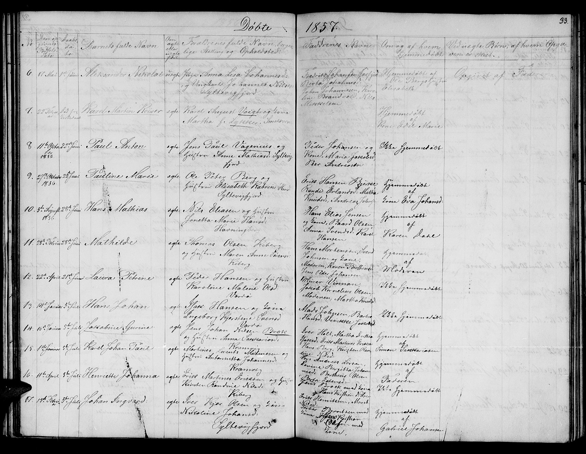 Vardø sokneprestkontor, AV/SATØ-S-1332/H/Hb/L0001klokker: Parish register (copy) no. 1, 1844-1861, p. 33