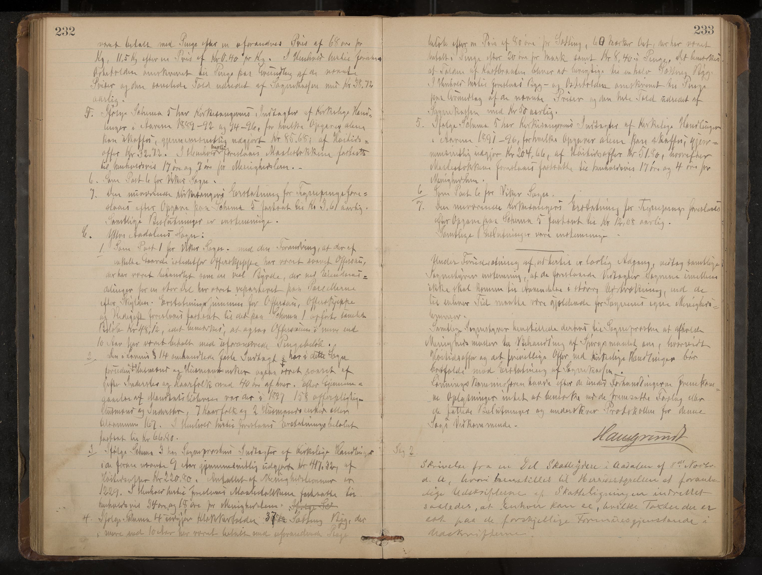 Ådal formannskap og sentraladministrasjon, IKAK/0614021/A/Aa/L0002: Møtebok, 1891-1907, p. 232-233