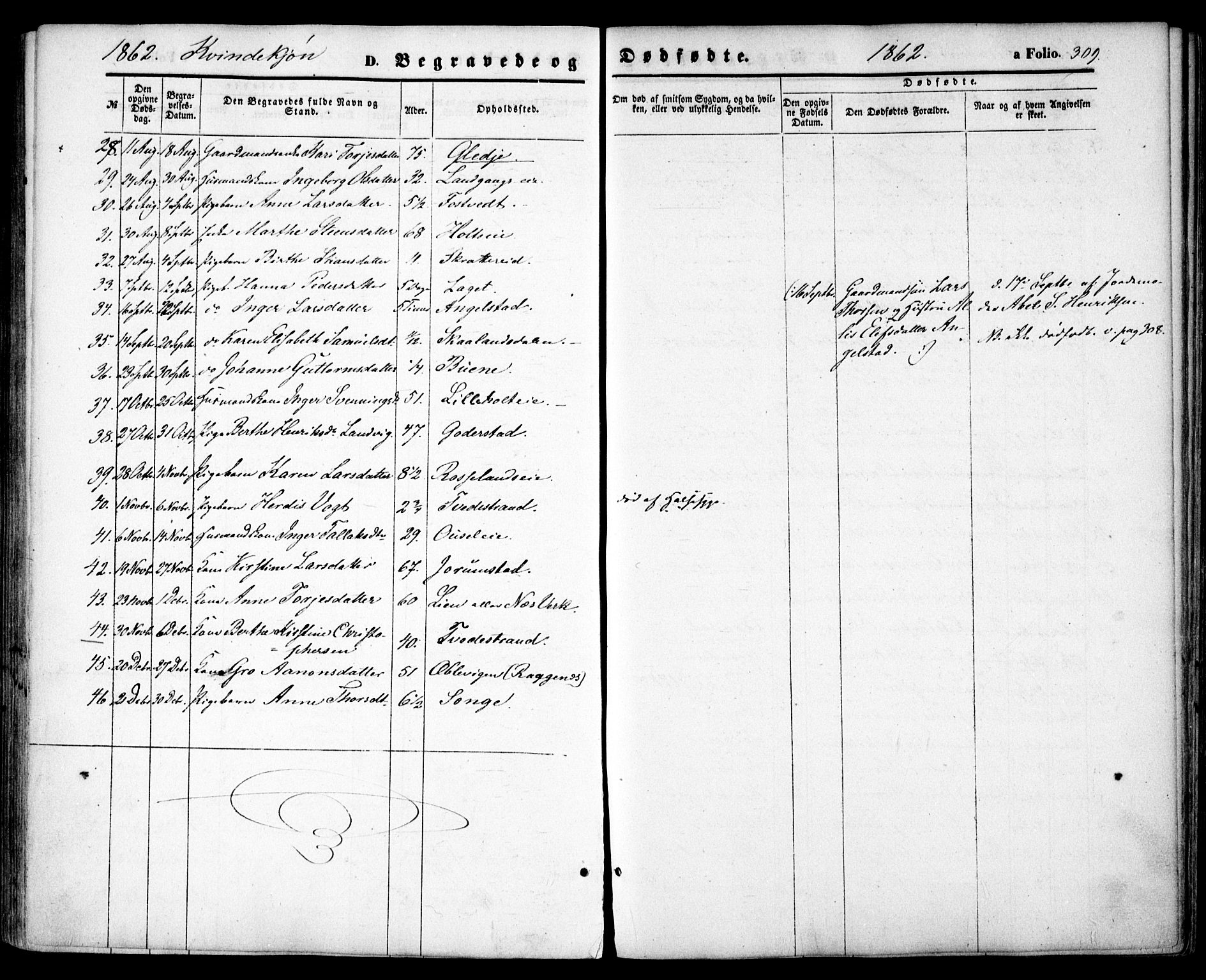 Holt sokneprestkontor, AV/SAK-1111-0021/F/Fa/L0009: Parish register (official) no. A 9, 1861-1871, p. 309