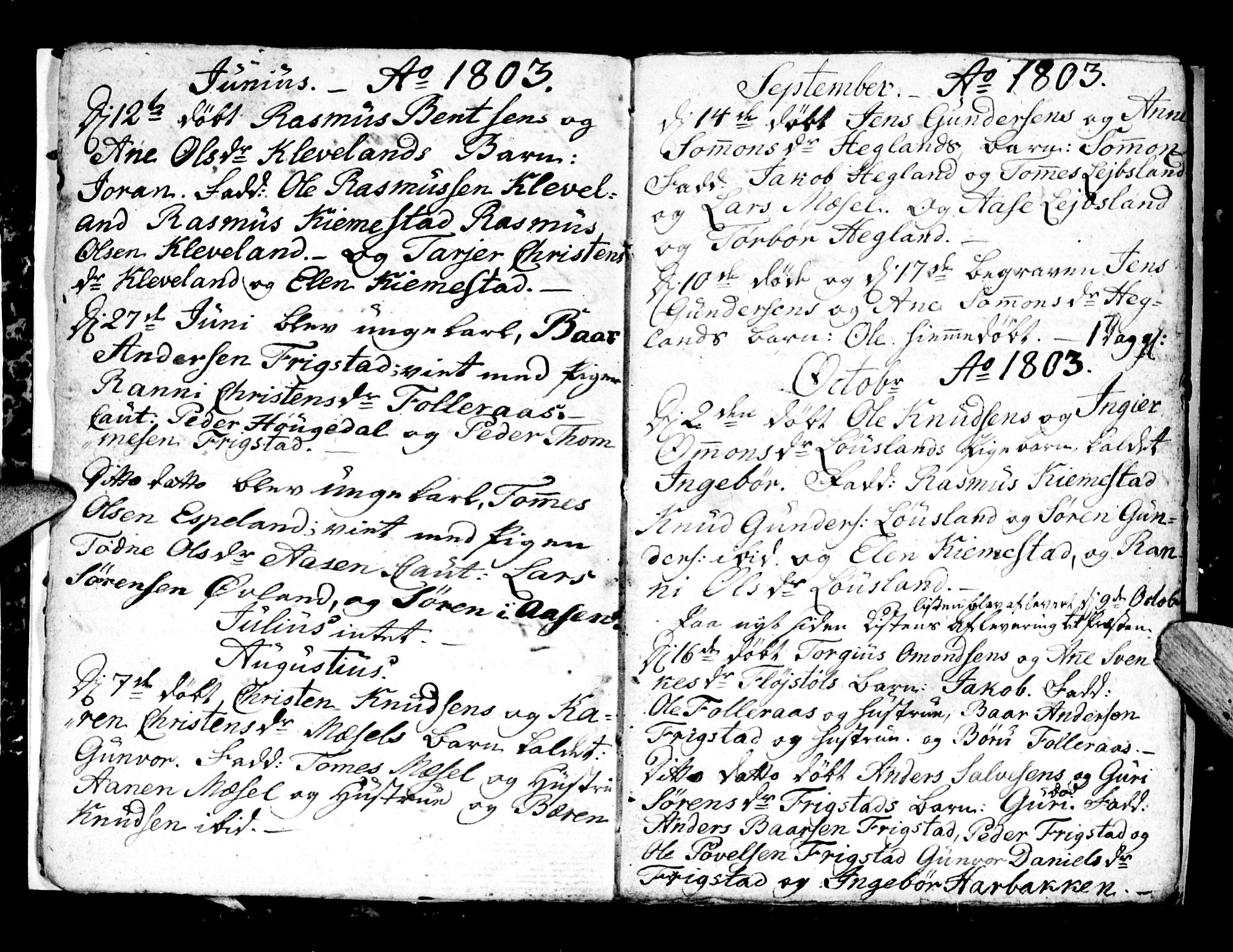 Bjelland sokneprestkontor, AV/SAK-1111-0005/F/Fa/Fab/L0001: Parish register (official) no. A 1, 1799-1810