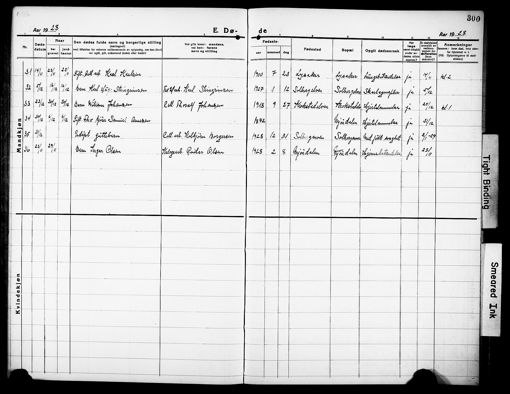 Nedre Eiker kirkebøker, AV/SAKO-A-612/G/Ga/L0006: Parish register (copy) no. 6, 1922-1933, p. 300