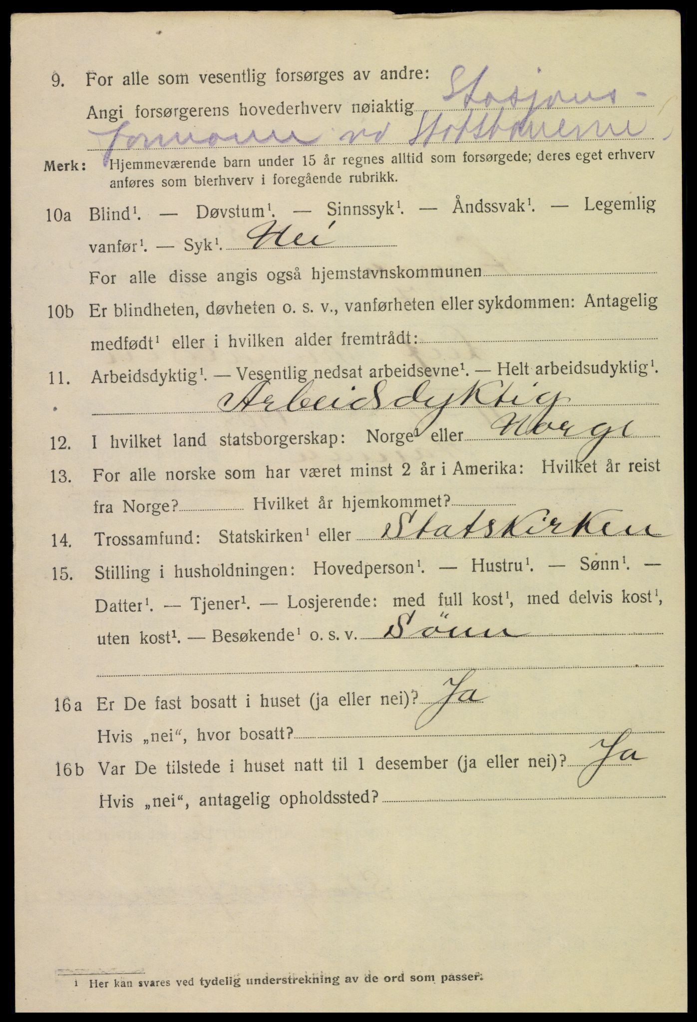 SAH, 1920 census for Hamar, 1920, p. 7786