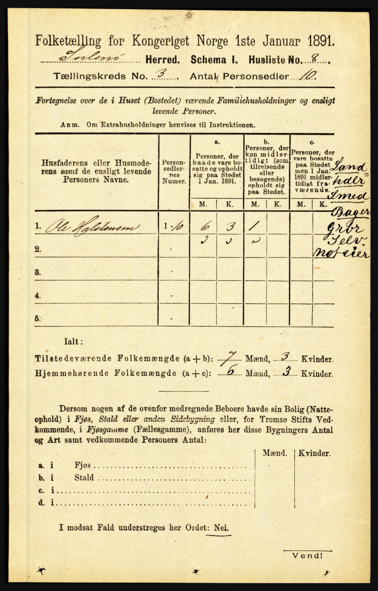 RA, 1891 census for 1412 Solund, 1891, p. 1090