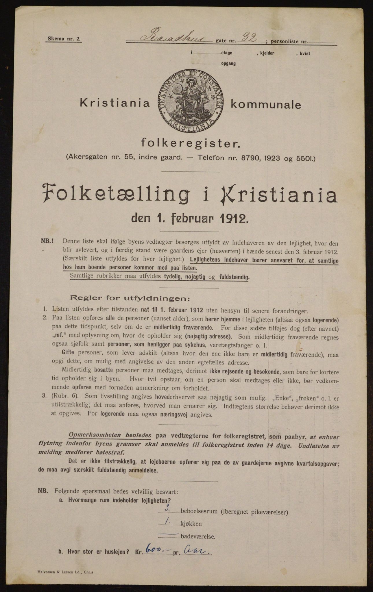 OBA, Municipal Census 1912 for Kristiania, 1912, p. 86664