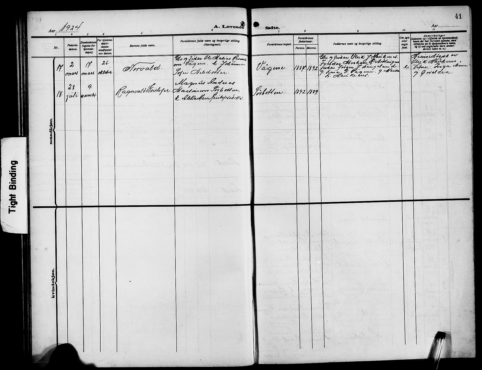 Bremanger sokneprestembete, AV/SAB-A-82201/H/Hab/Habb/L0001: Parish register (copy) no. B 1, 1906-1925, p. 41