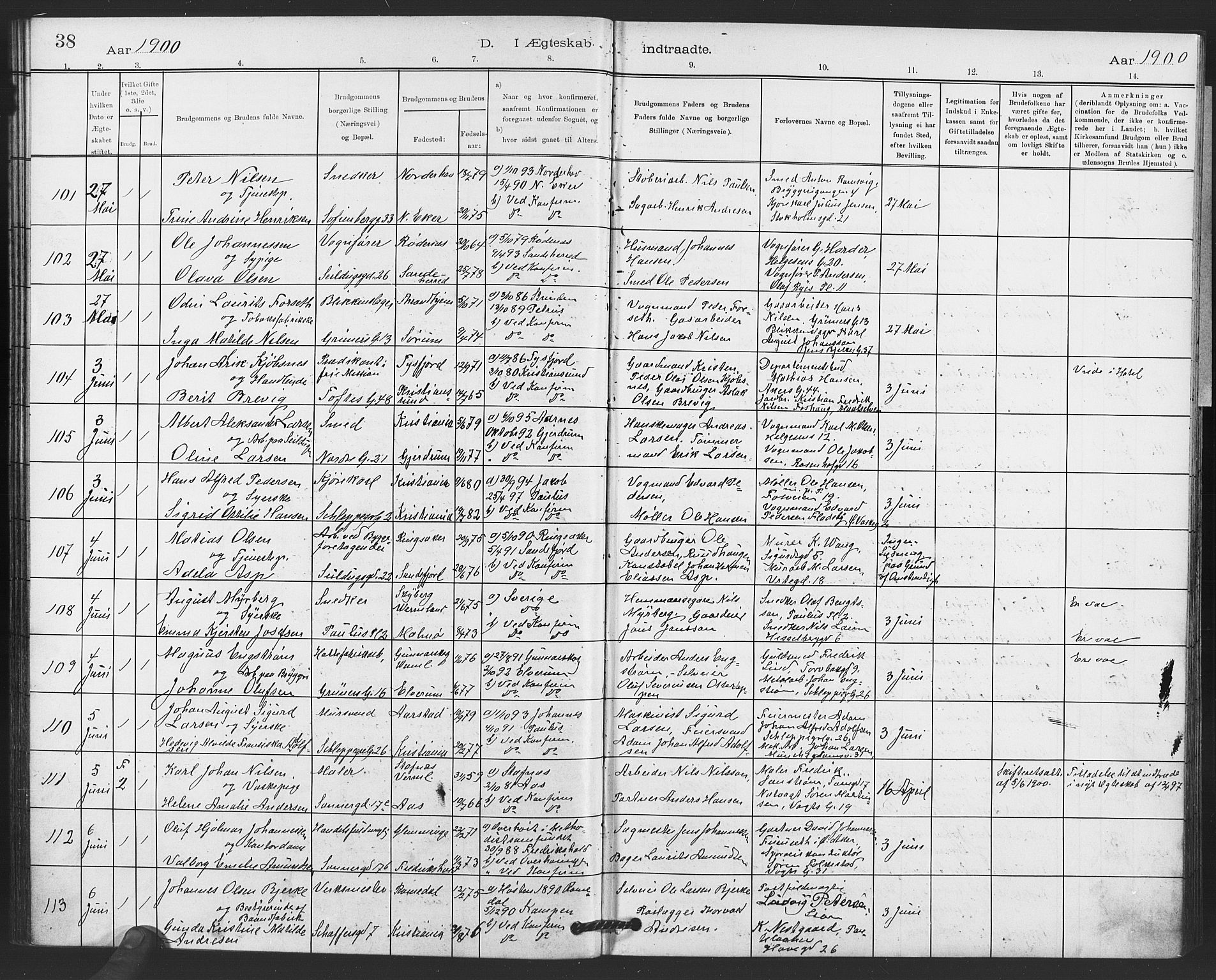 Paulus prestekontor Kirkebøker, AV/SAO-A-10871/F/Fa/L0010: Parish register (official) no. 10, 1898-1906, p. 38