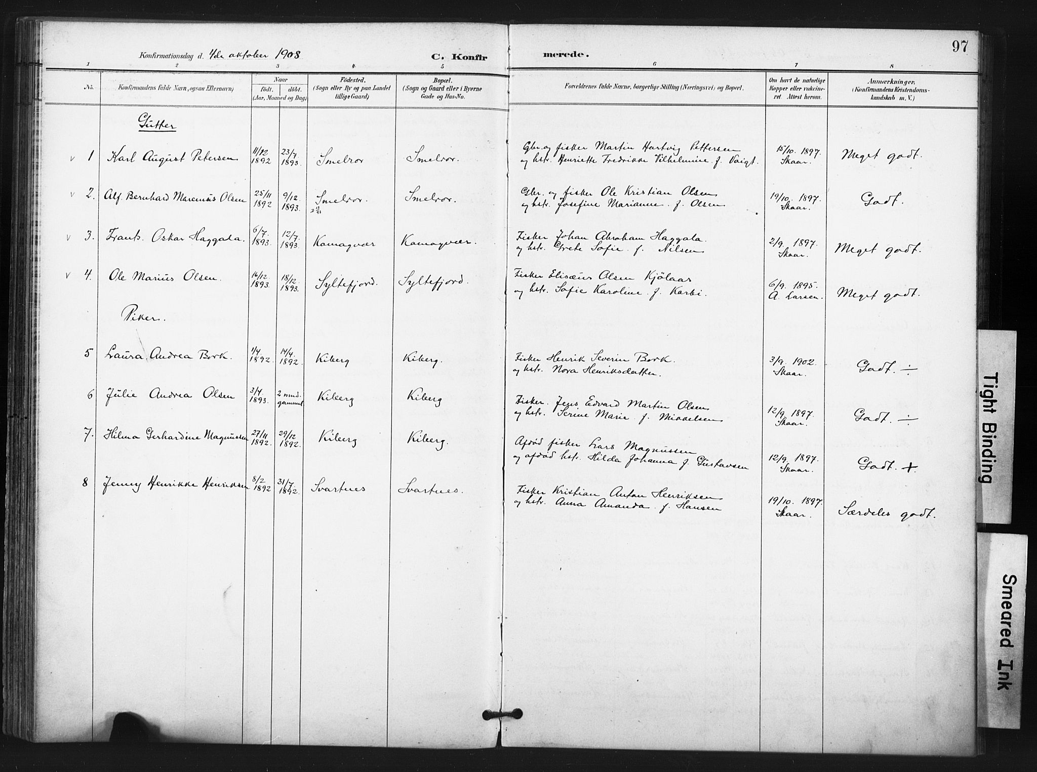 Vardø sokneprestkontor, SATØ/S-1332/H/Ha/L0011kirke: Parish register (official) no. 11, 1897-1911, p. 97