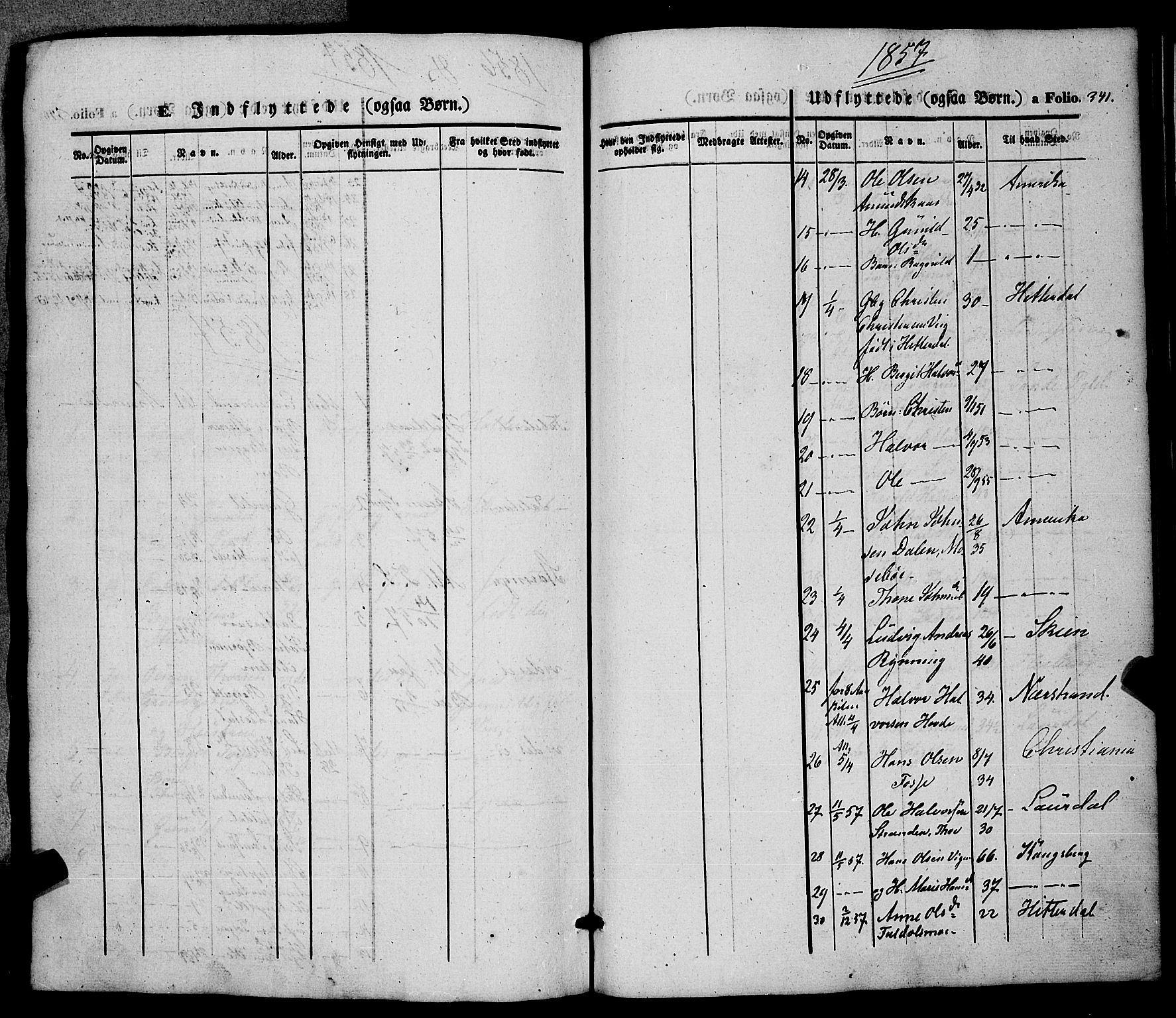 Hjartdal kirkebøker, SAKO/A-270/F/Fa/L0008: Parish register (official) no. I 8, 1844-1859, p. 341