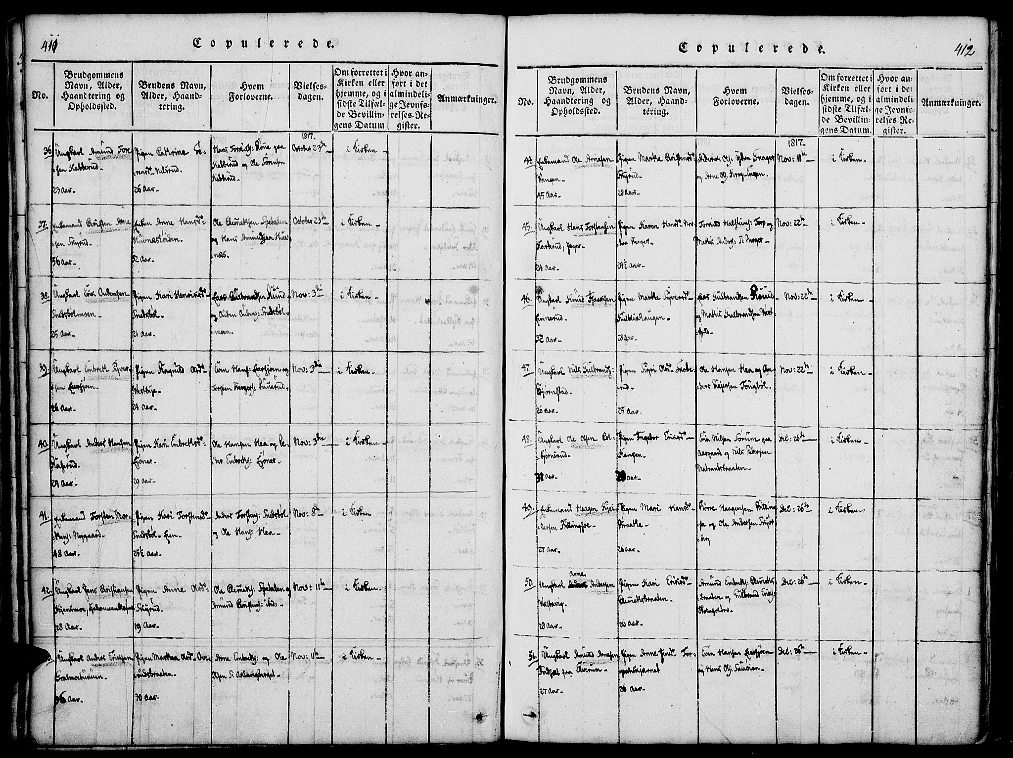 Vinger prestekontor, AV/SAH-PREST-024/H/Ha/Haa/L0006: Parish register (official) no. 6, 1814-1825, p. 411-412