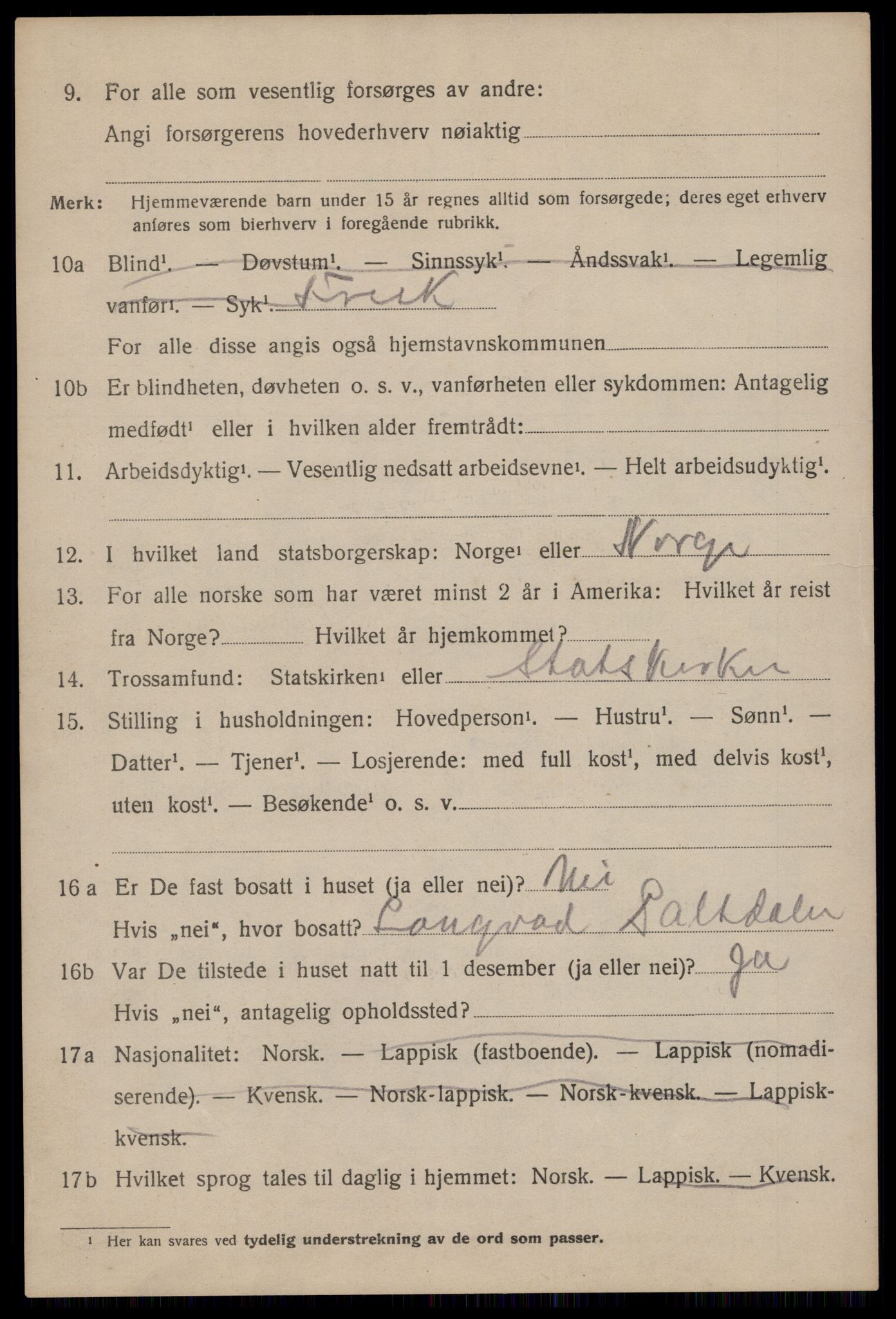 RA, 1920 census: Additional forms, 1920, p. 5634