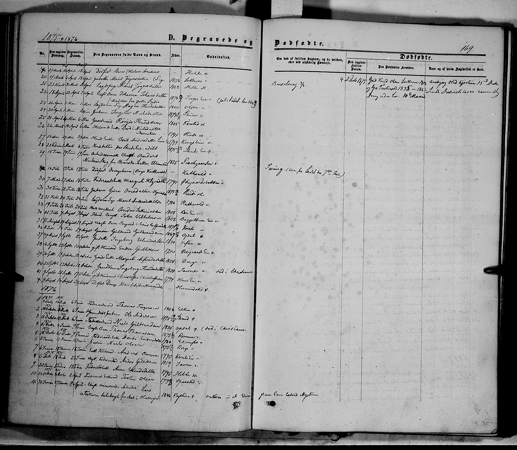 Vang prestekontor, Valdres, SAH/PREST-140/H/Ha/L0007: Parish register (official) no. 7, 1865-1881, p. 169