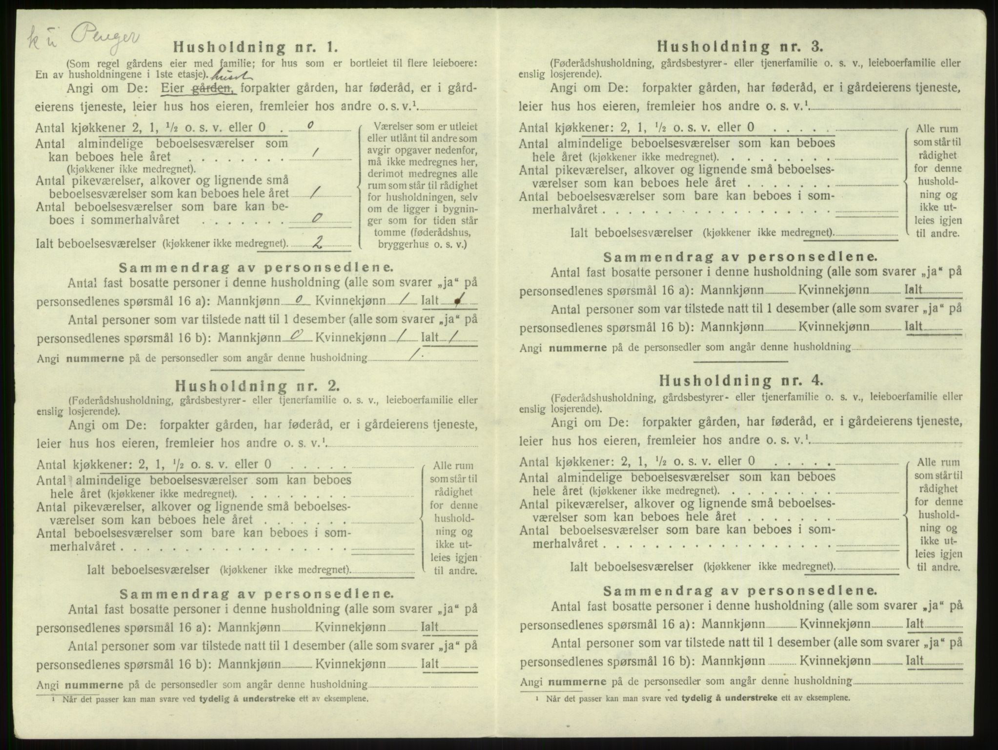 SAB, 1920 census for Brekke, 1920, p. 275