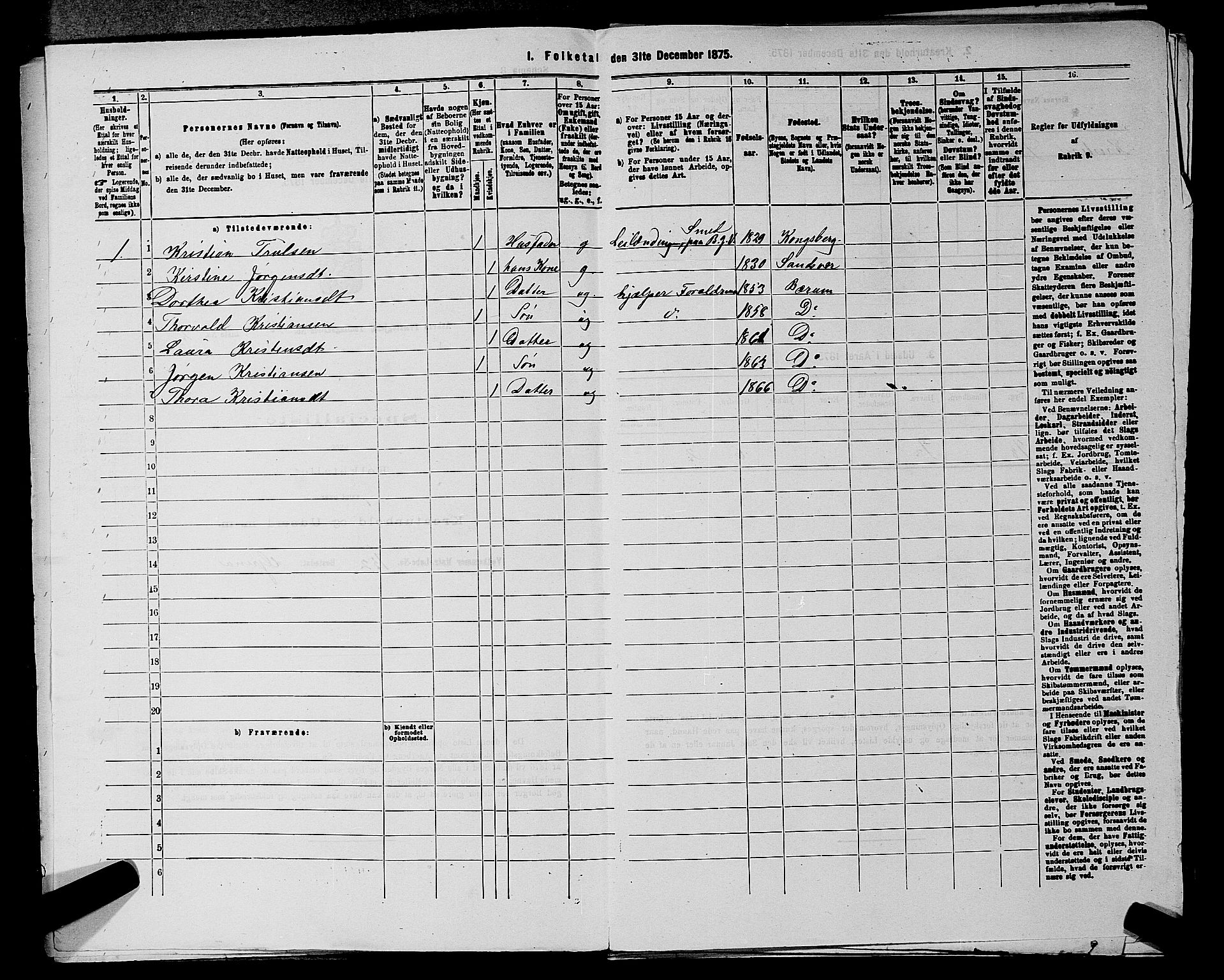 RA, 1875 census for 0220P Asker, 1875, p. 2631