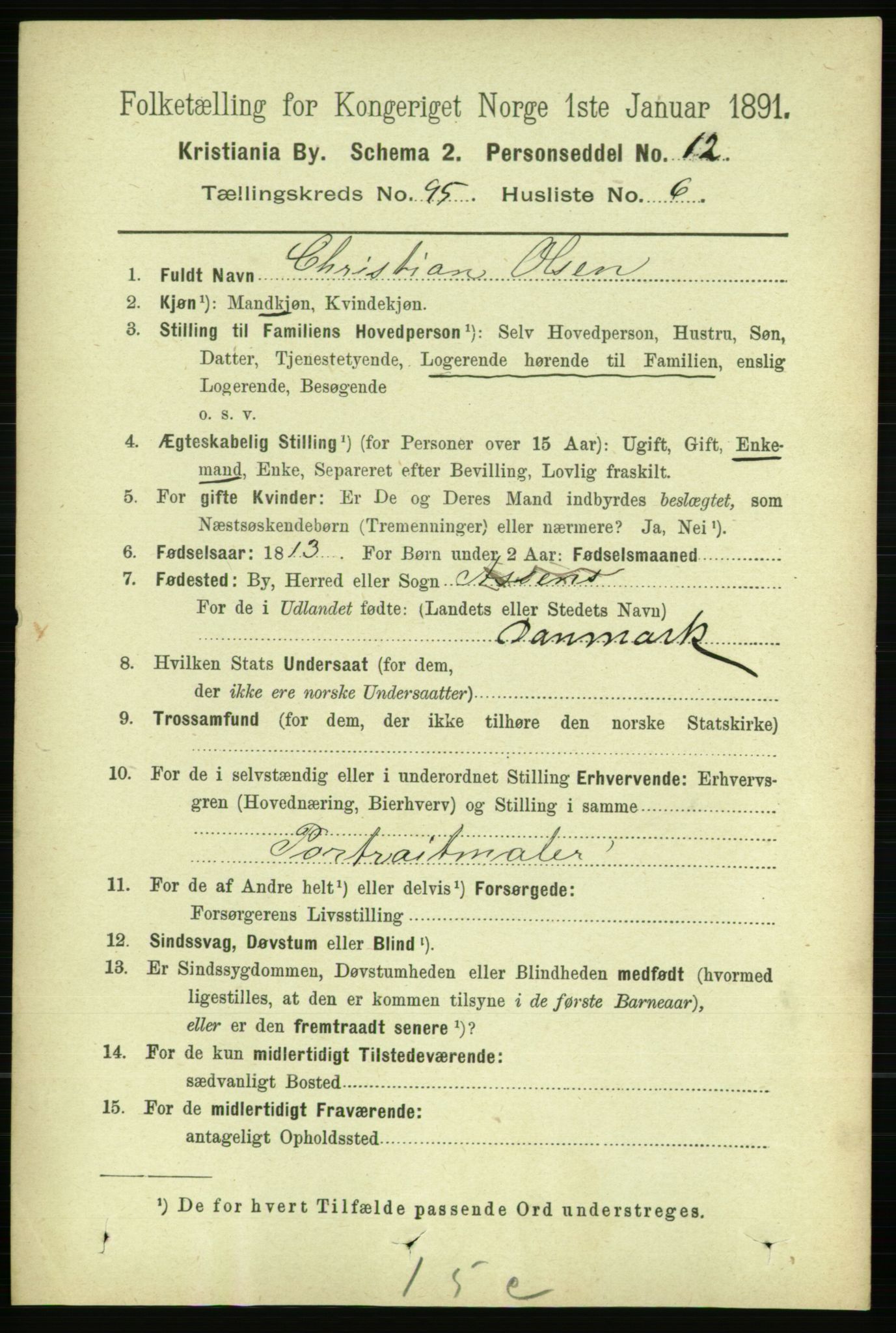 RA, 1891 census for 0301 Kristiania, 1891, p. 46384