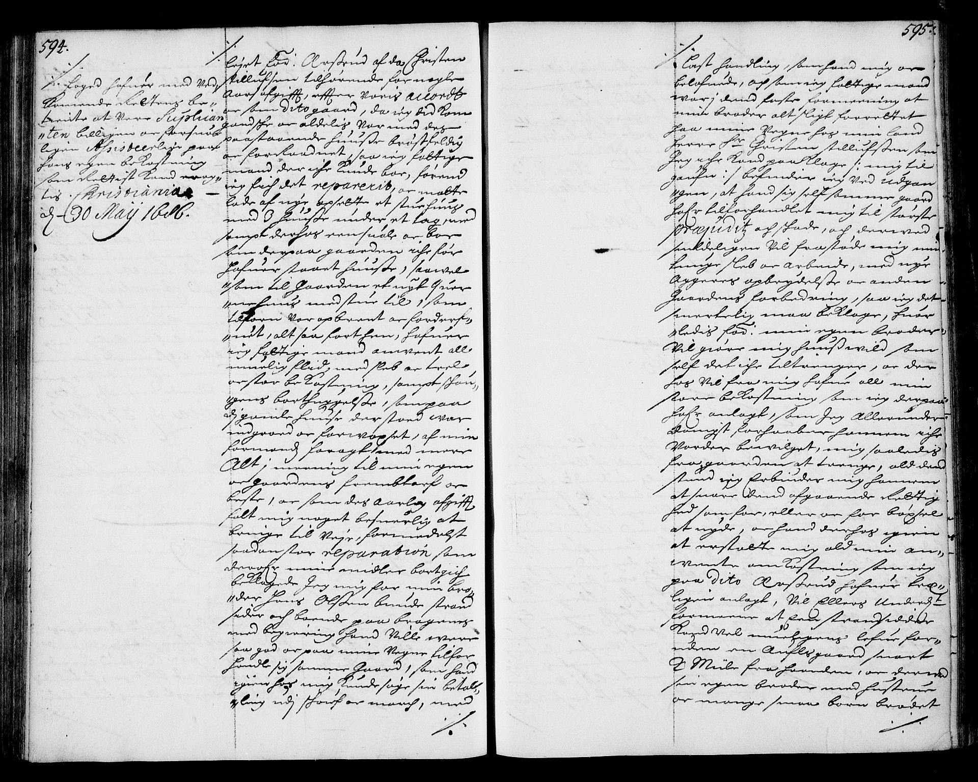 Stattholderembetet 1572-1771, AV/RA-EA-2870/Ae/L0002: Supplikasjons- og resolusjonsprotokoll, 1686, p. 594-595