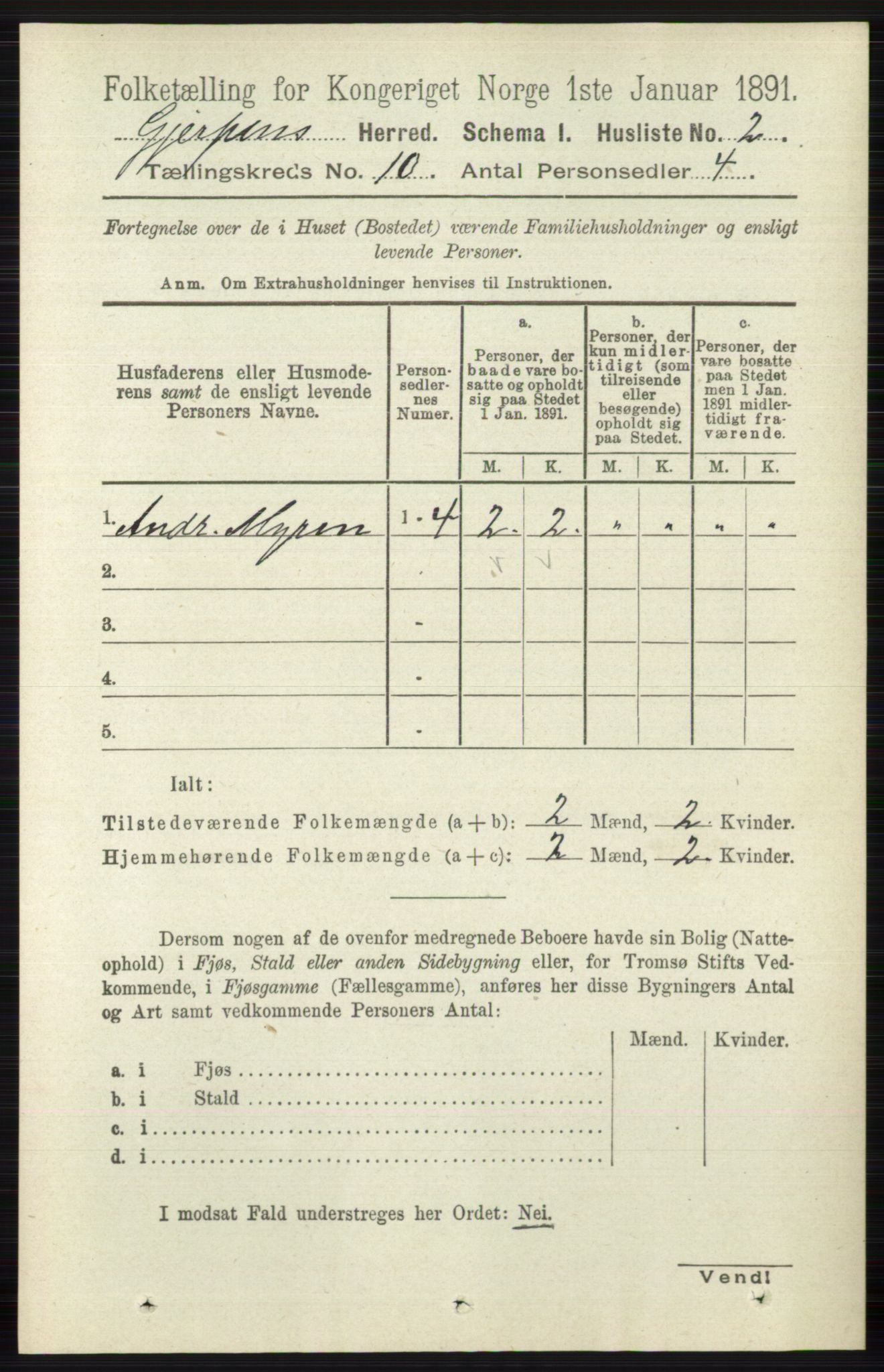 RA, 1891 census for 0812 Gjerpen, 1891, p. 6068