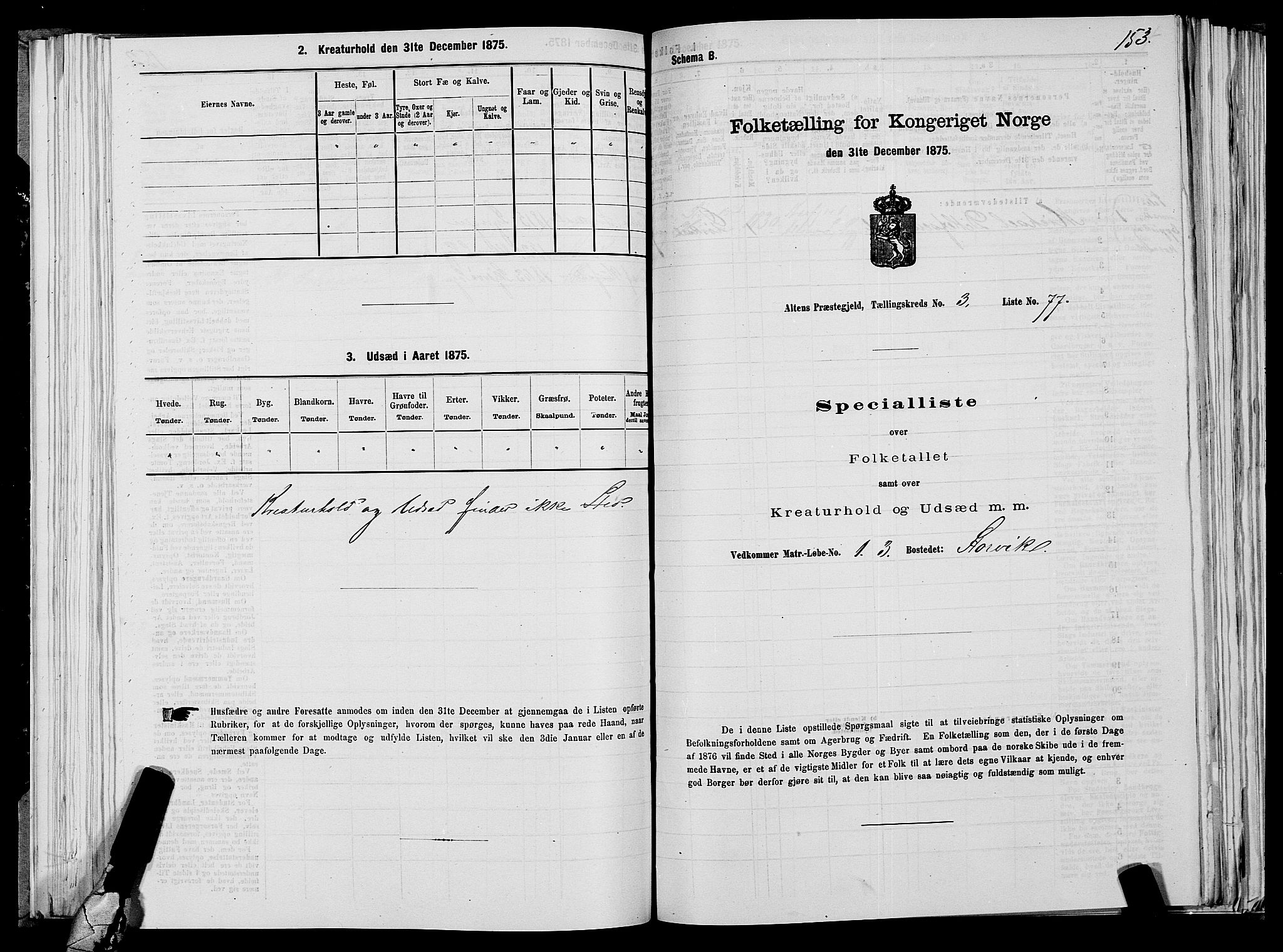 SATØ, 1875 census for 2012P Alta, 1875, p. 2153