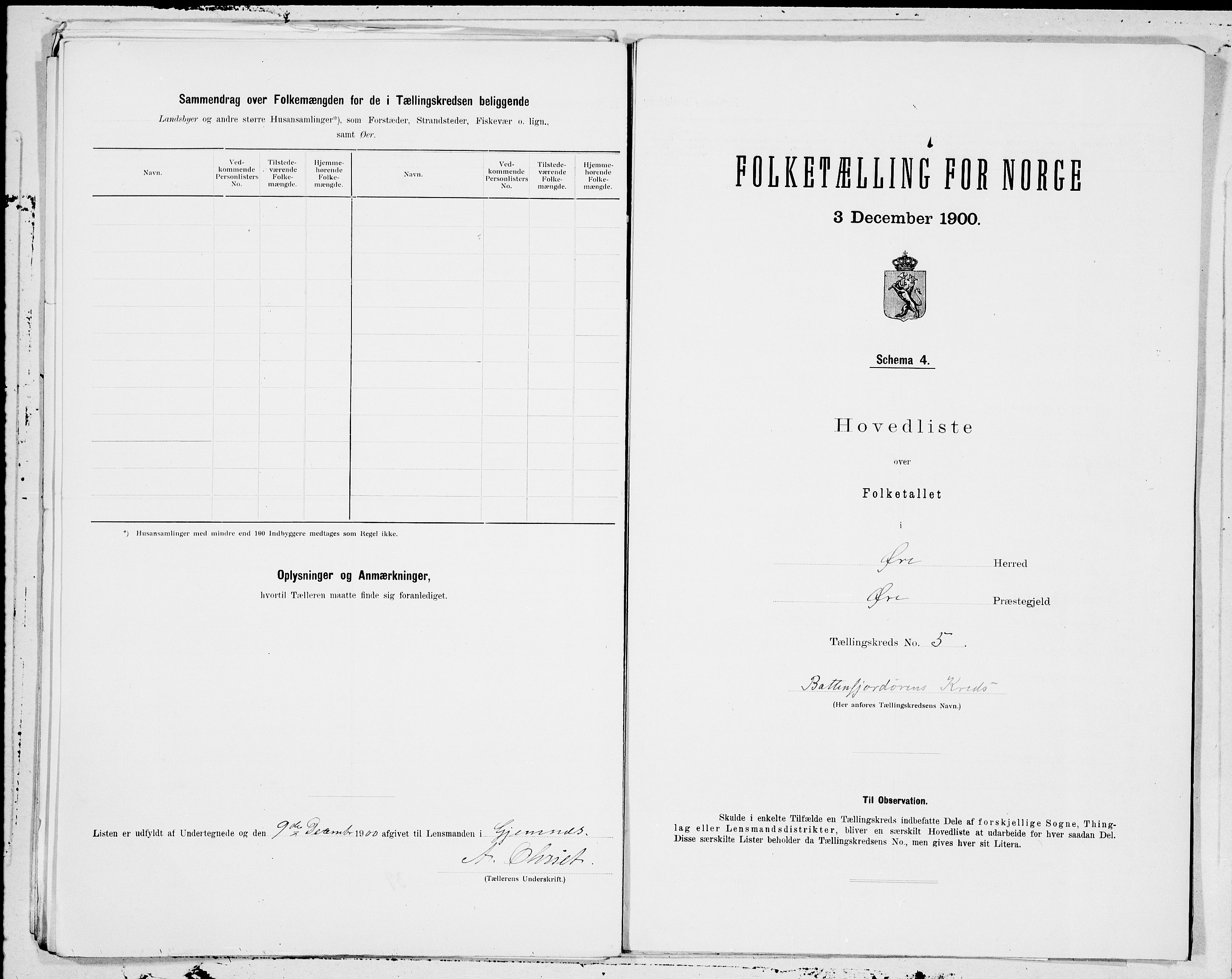 SAT, 1900 census for Øre, 1900, p. 10