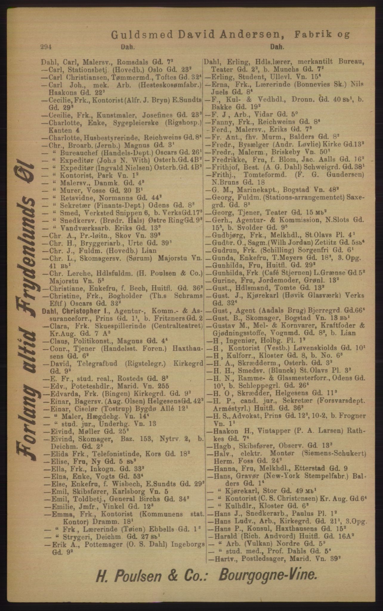 Kristiania/Oslo adressebok, PUBL/-, 1906, p. 294