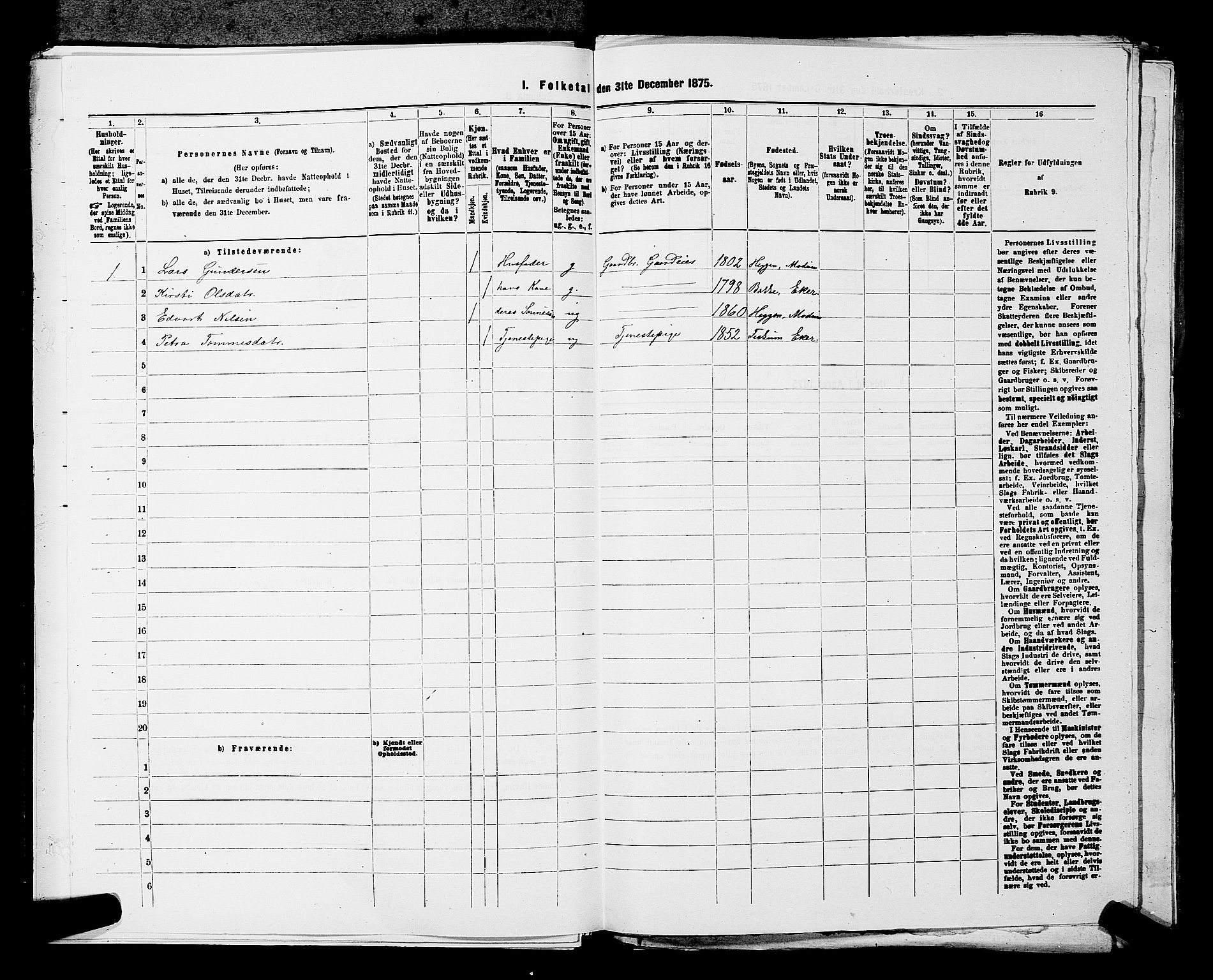 SAKO, 1875 census for 0623P Modum, 1875, p. 864