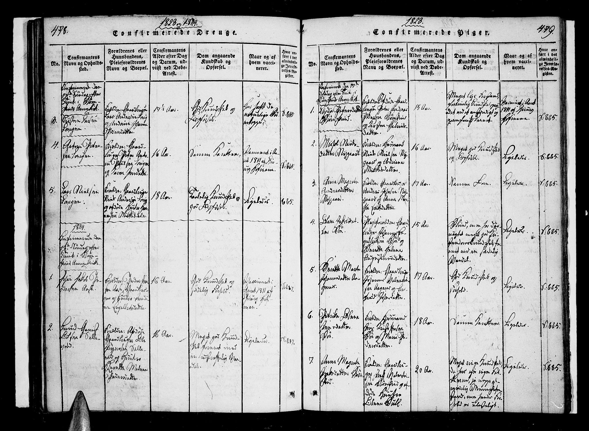 Ministerialprotokoller, klokkerbøker og fødselsregistre - Nordland, SAT/A-1459/897/L1395: Parish register (official) no. 897A03, 1820-1841, p. 478-479