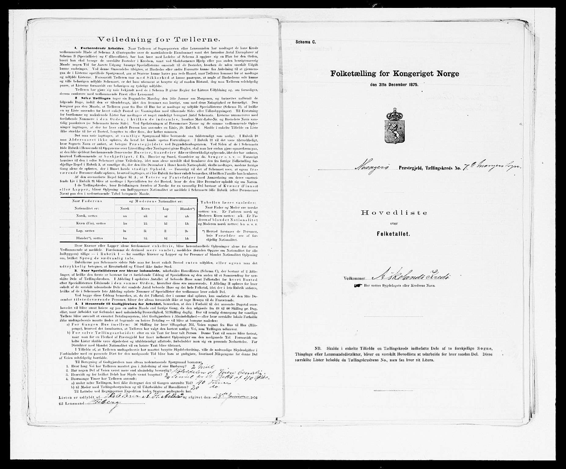 SAB, 1875 census for 1261P Manger, 1875, p. 24