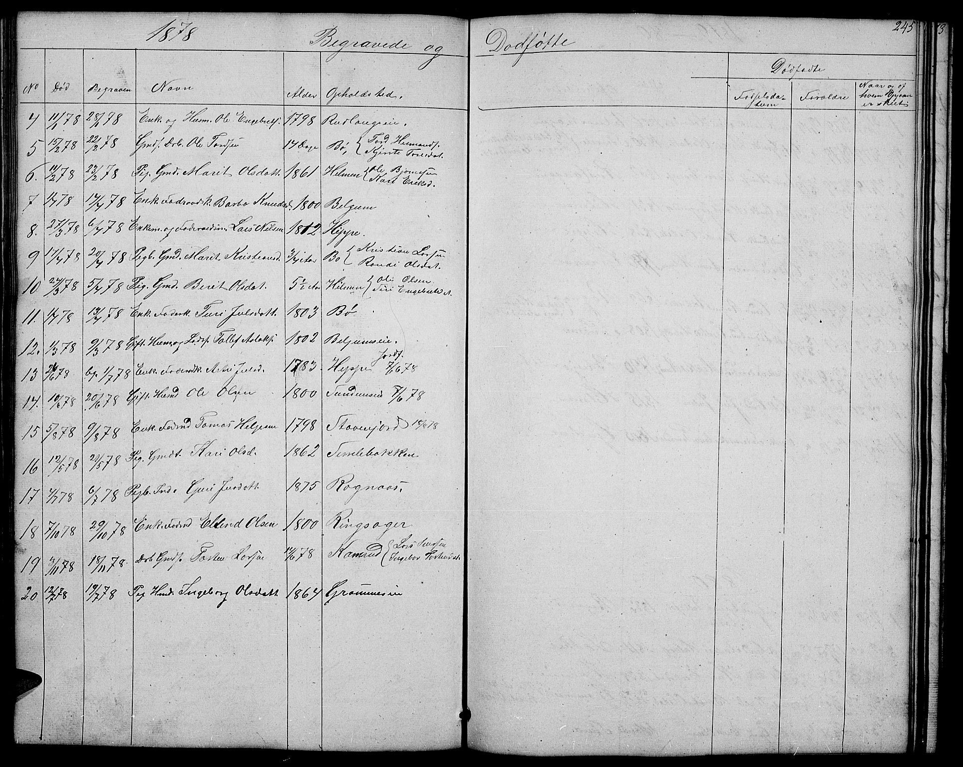 Nord-Aurdal prestekontor, SAH/PREST-132/H/Ha/Hab/L0004: Parish register (copy) no. 4, 1842-1882, p. 245