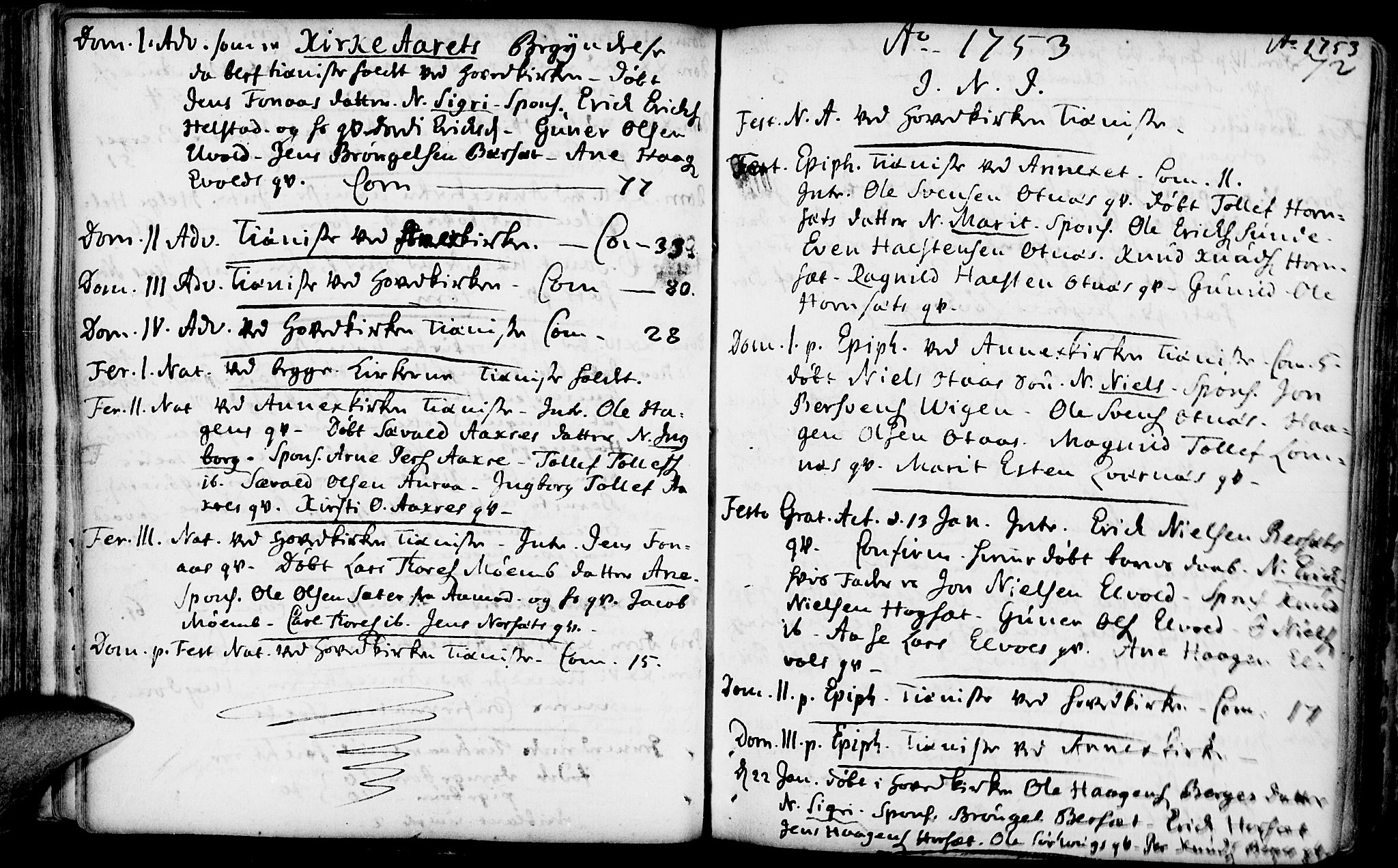 Rendalen prestekontor, SAH/PREST-054/H/Ha/Haa/L0001: Parish register (official) no. 1, 1733-1787, p. 72