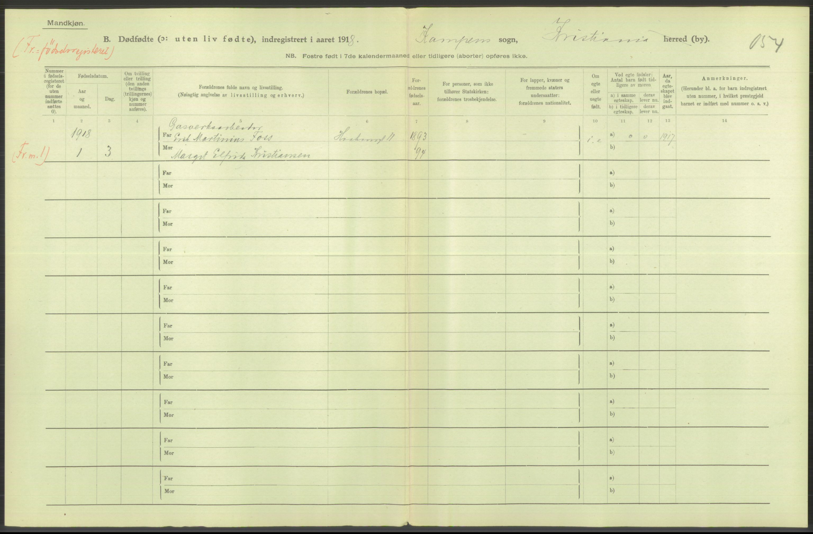 Statistisk sentralbyrå, Sosiodemografiske emner, Befolkning, AV/RA-S-2228/D/Df/Dfb/Dfbh/L0011: Kristiania: Døde, dødfødte, 1918, p. 616