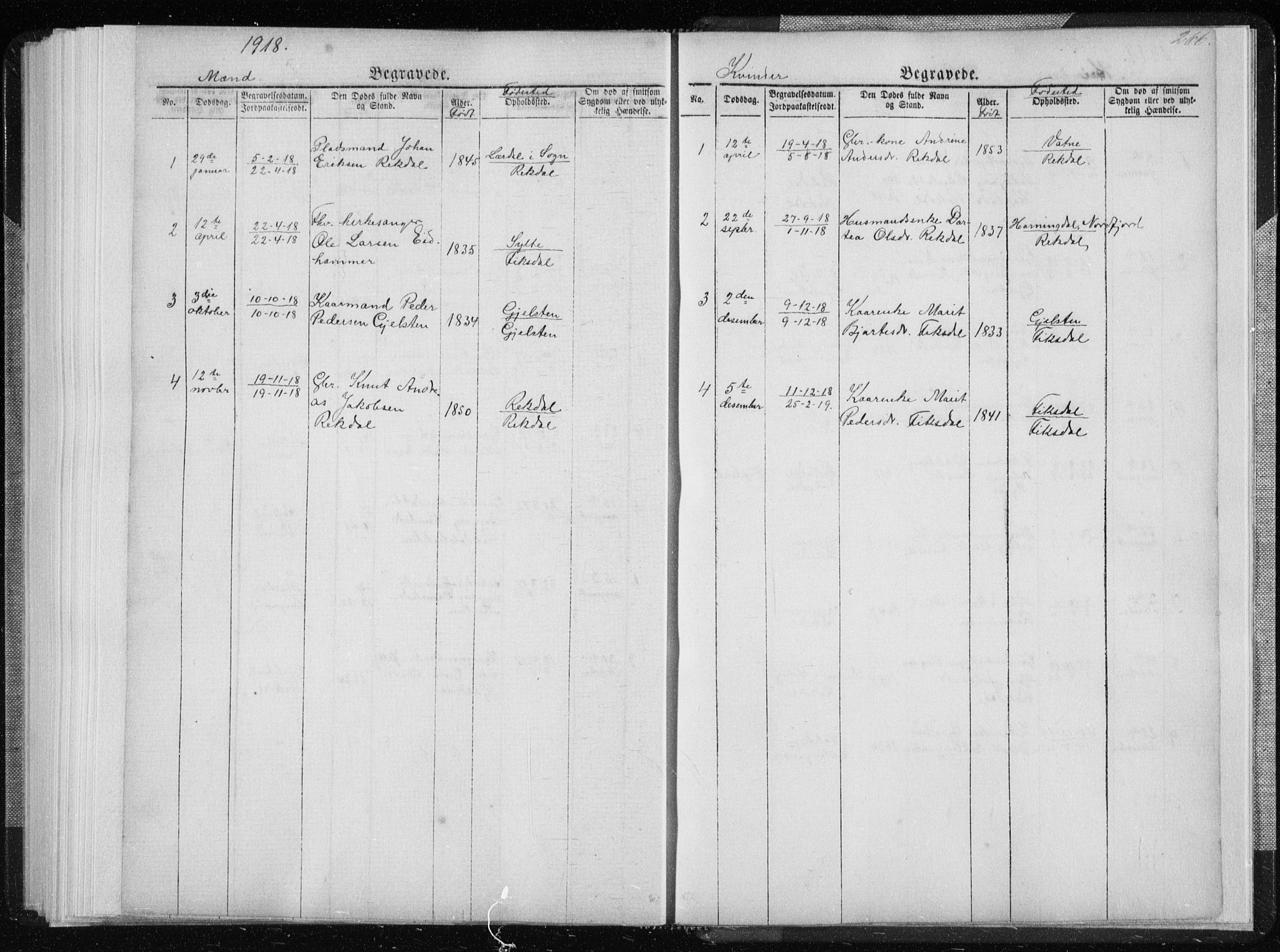 Ministerialprotokoller, klokkerbøker og fødselsregistre - Møre og Romsdal, SAT/A-1454/540/L0541: Parish register (copy) no. 540C01, 1867-1920, p. 266