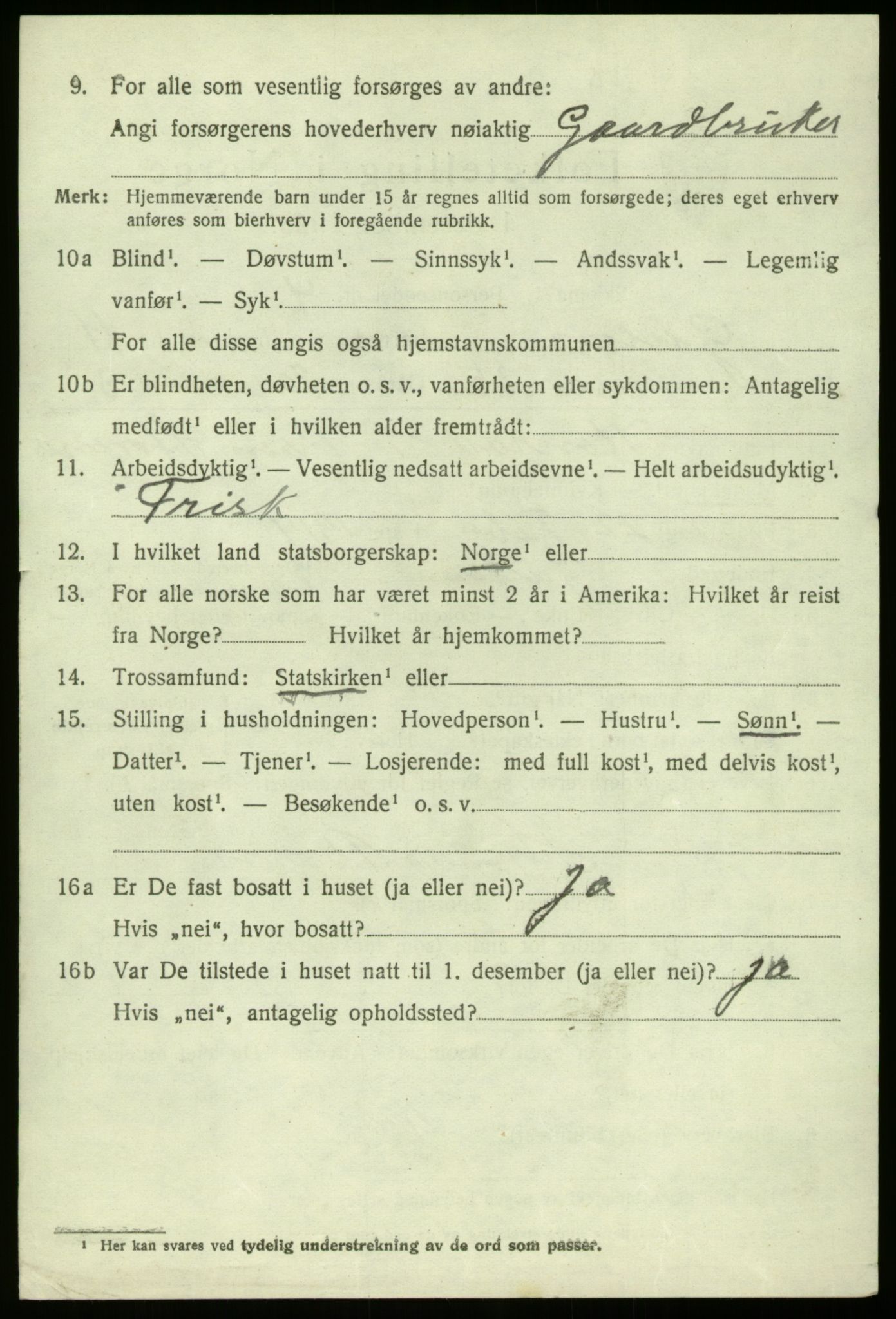 SAB, 1920 census for Gulen, 1920, p. 5398