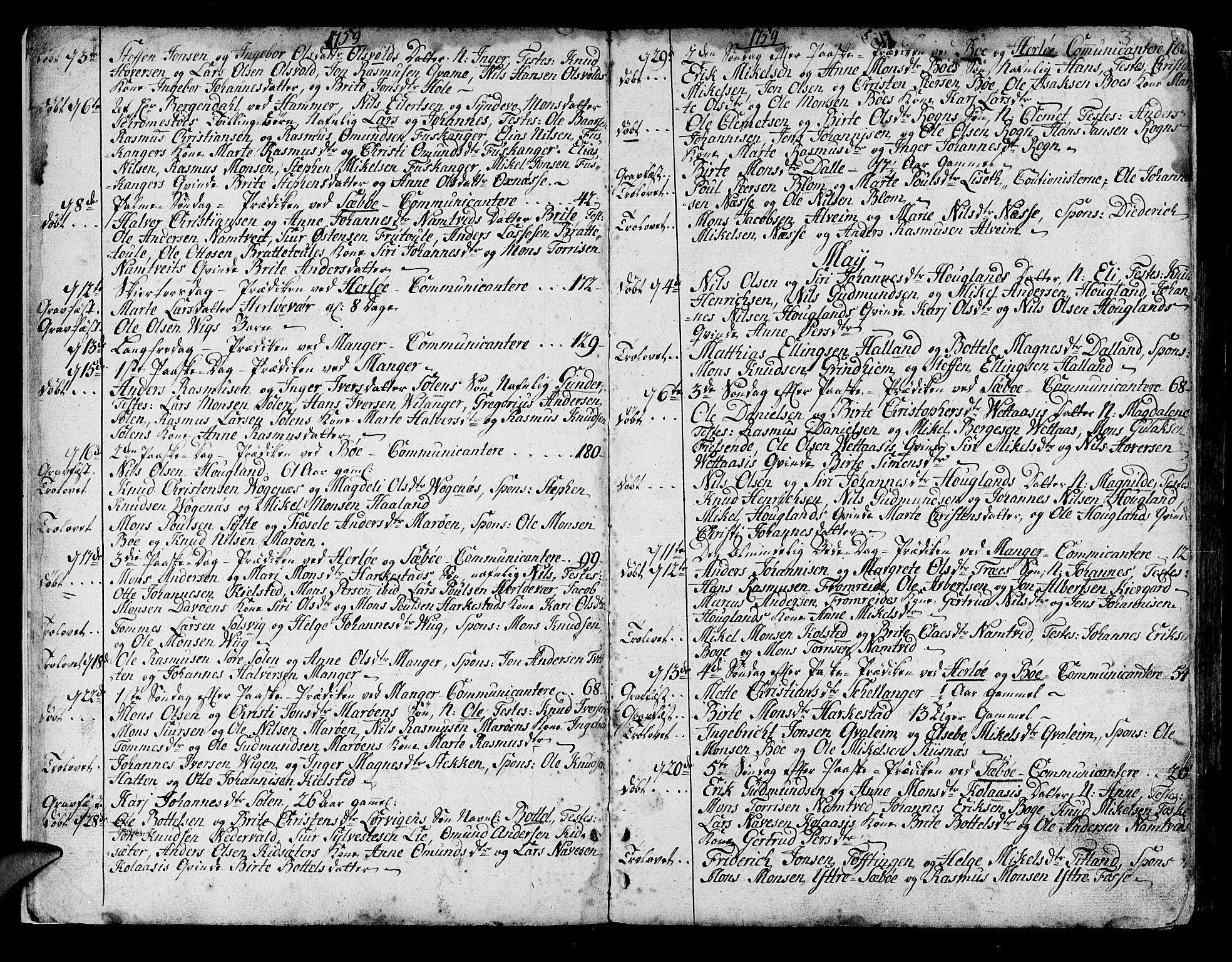 Manger sokneprestembete, AV/SAB-A-76801/H/Haa: Parish register (official) no. A 1, 1759-1791, p. 3