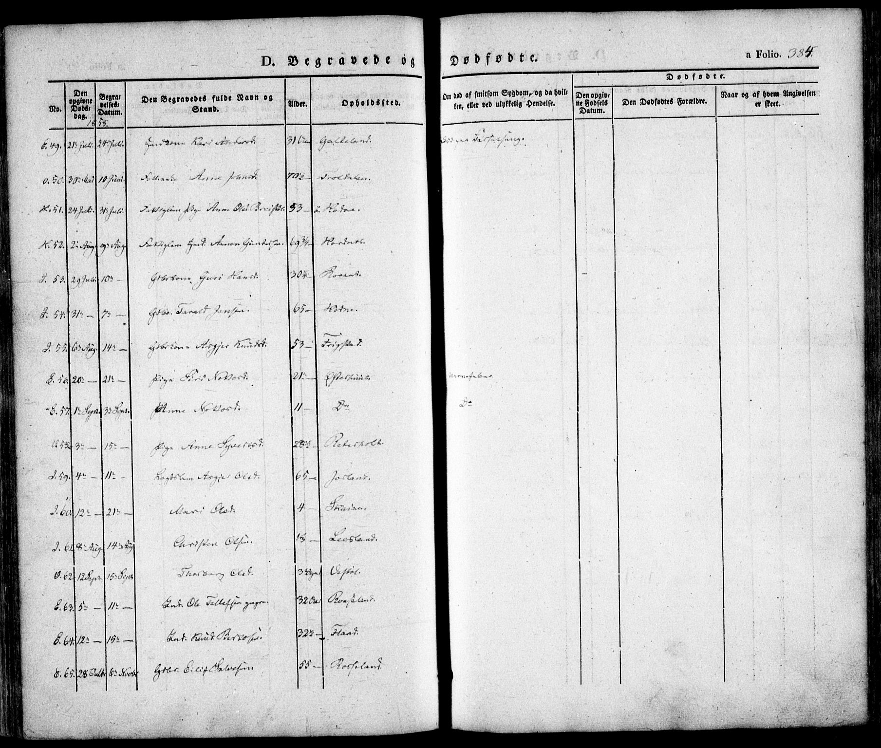 Evje sokneprestkontor, AV/SAK-1111-0008/F/Fa/Faa/L0005: Parish register (official) no. A 5, 1843-1865, p. 384