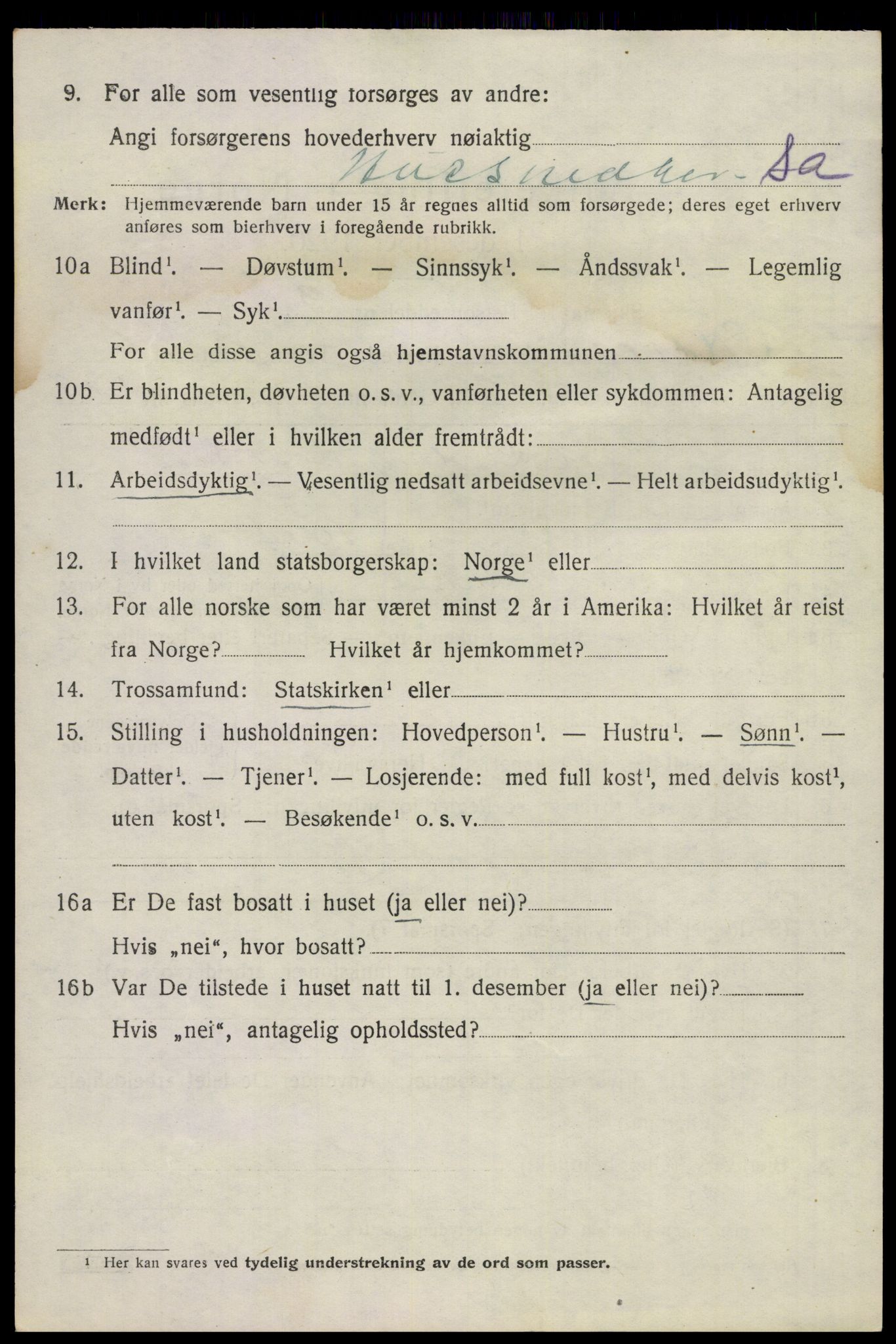 SAKO, 1920 census for Sandeherred, 1920, p. 10273