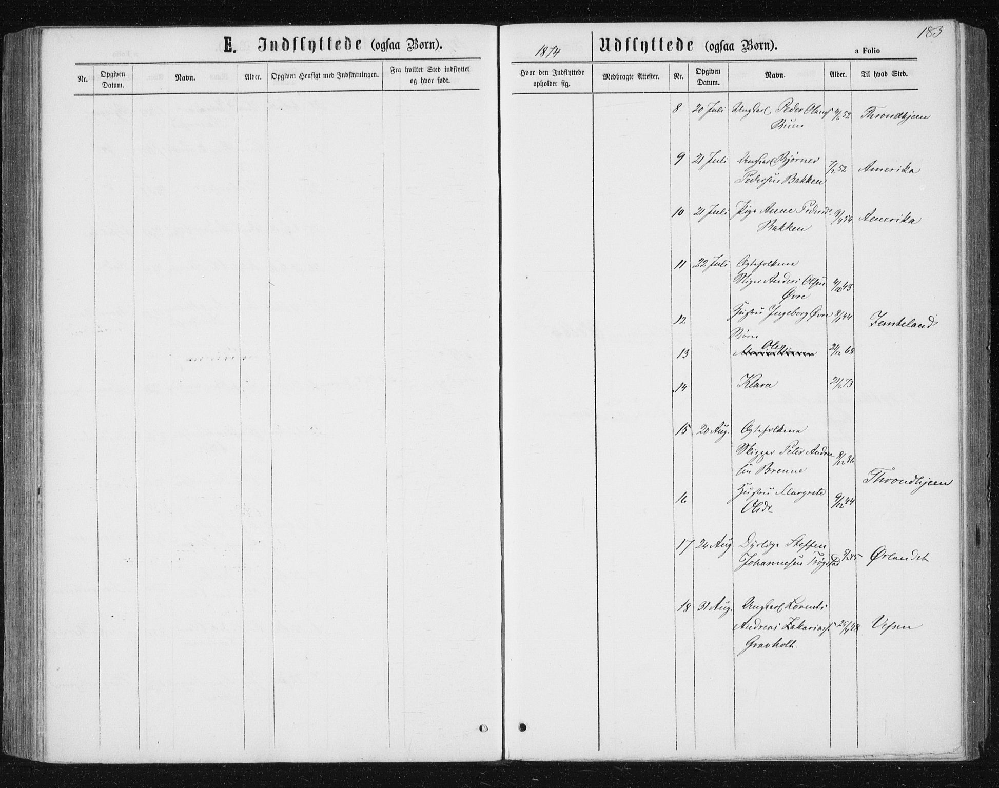 Ministerialprotokoller, klokkerbøker og fødselsregistre - Nord-Trøndelag, SAT/A-1458/722/L0219: Parish register (official) no. 722A06, 1868-1880, p. 183
